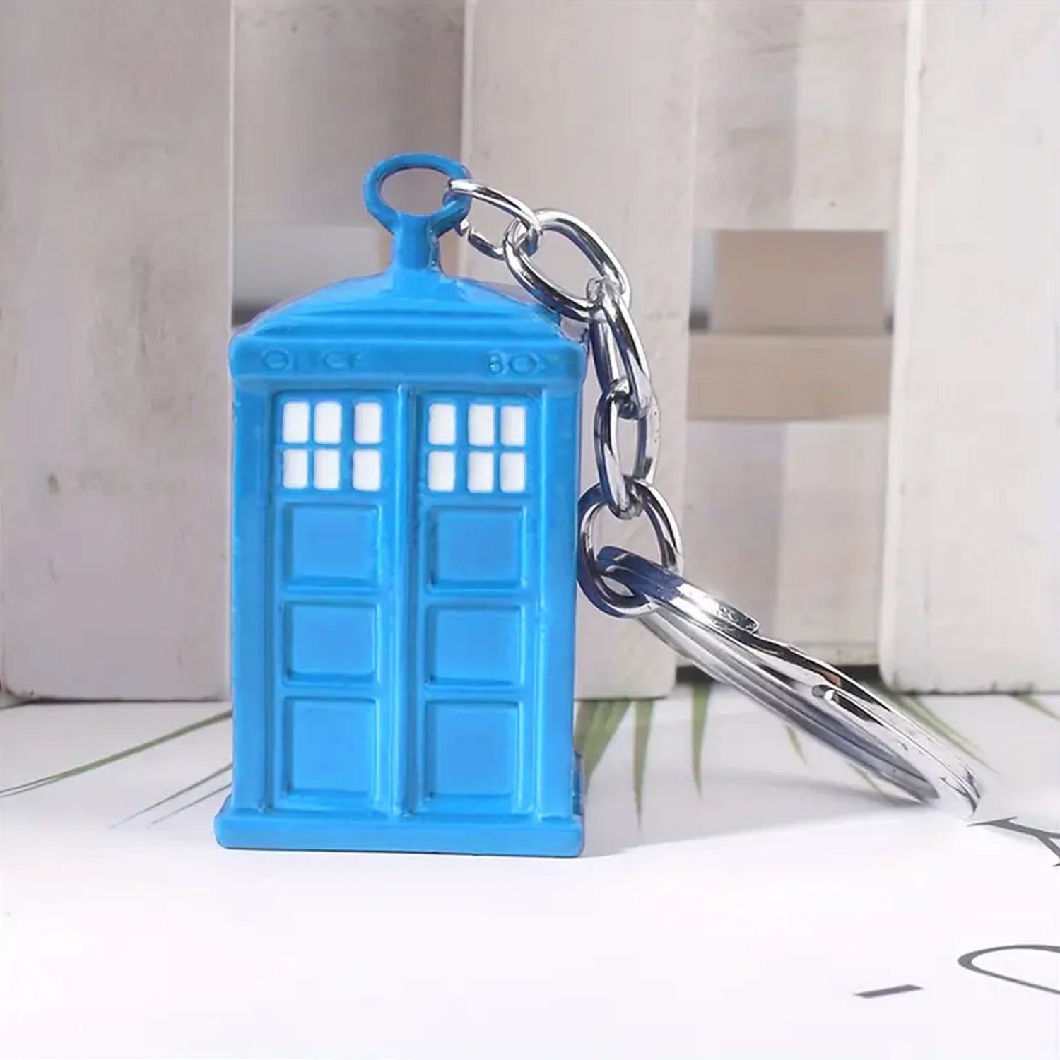 Police Booth Box Shape 3 D Metal Keychain (1 Pc) - Image 3