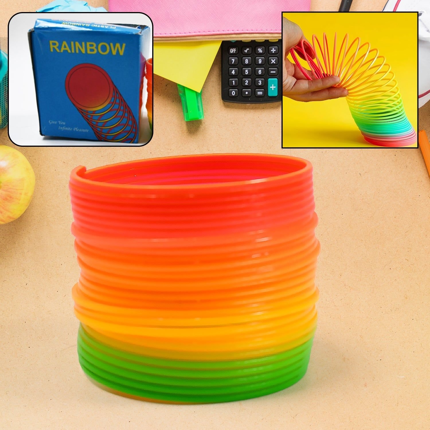 Rainbow Slinky Spring Toy – Compact, Portable Fun Toy for Kids & Adults, Great for Birthdays (1 Pc) - Image 2