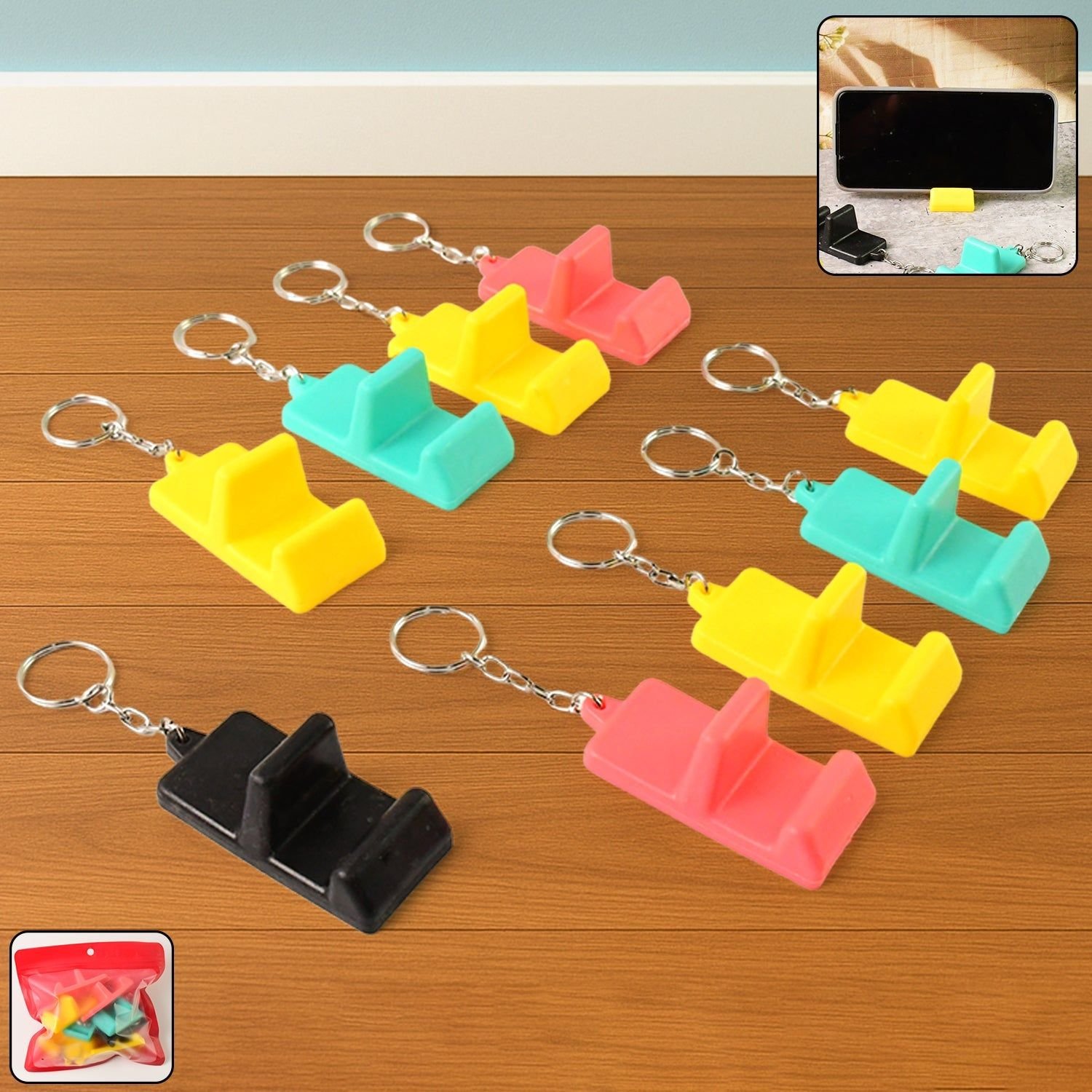 Plastic 2-in-1 Mobile Stand Keychain (9 Pc) - Image 3