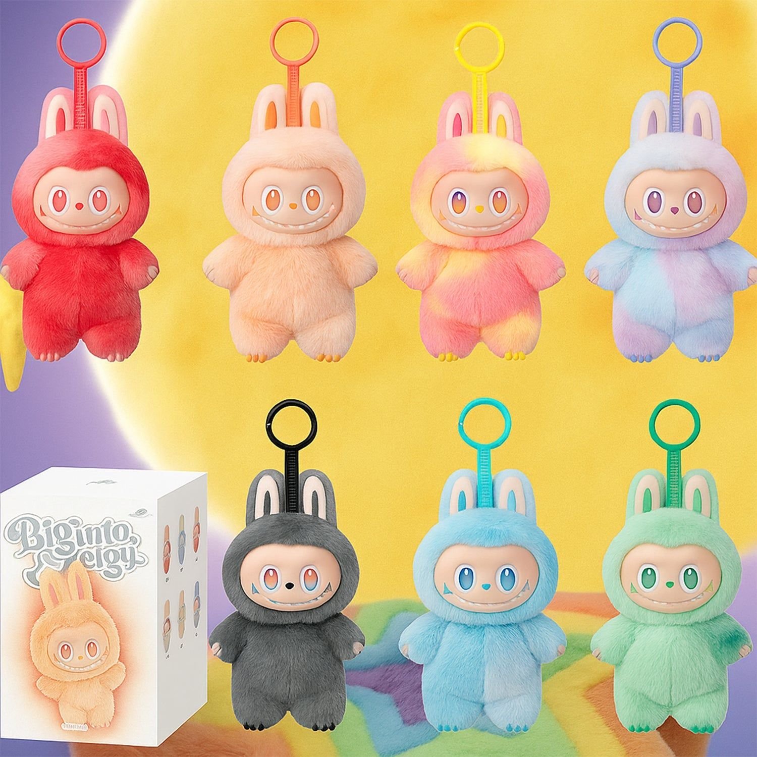 Plush Toy Cartoon Keychain with Hook Assorted Colorful Animal Design Have a Seat Vinyl Plush Blind Box 1 Pc (Mix Design) - Image 4