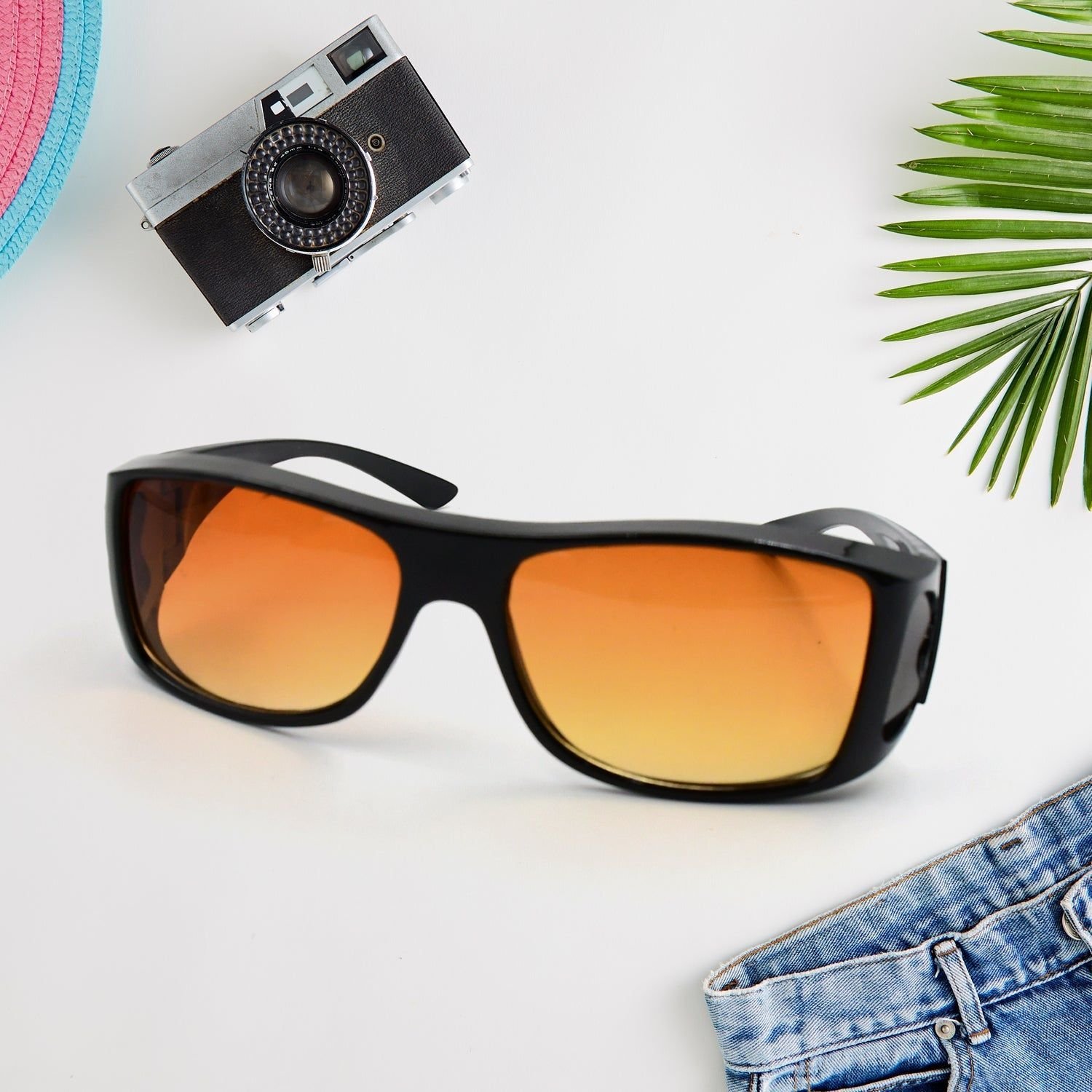 Protect Sunglasses | Clear Vision Glasses for Driving Car & Bike Riding Yellow/Black Glasses for Men and Women - Image 3