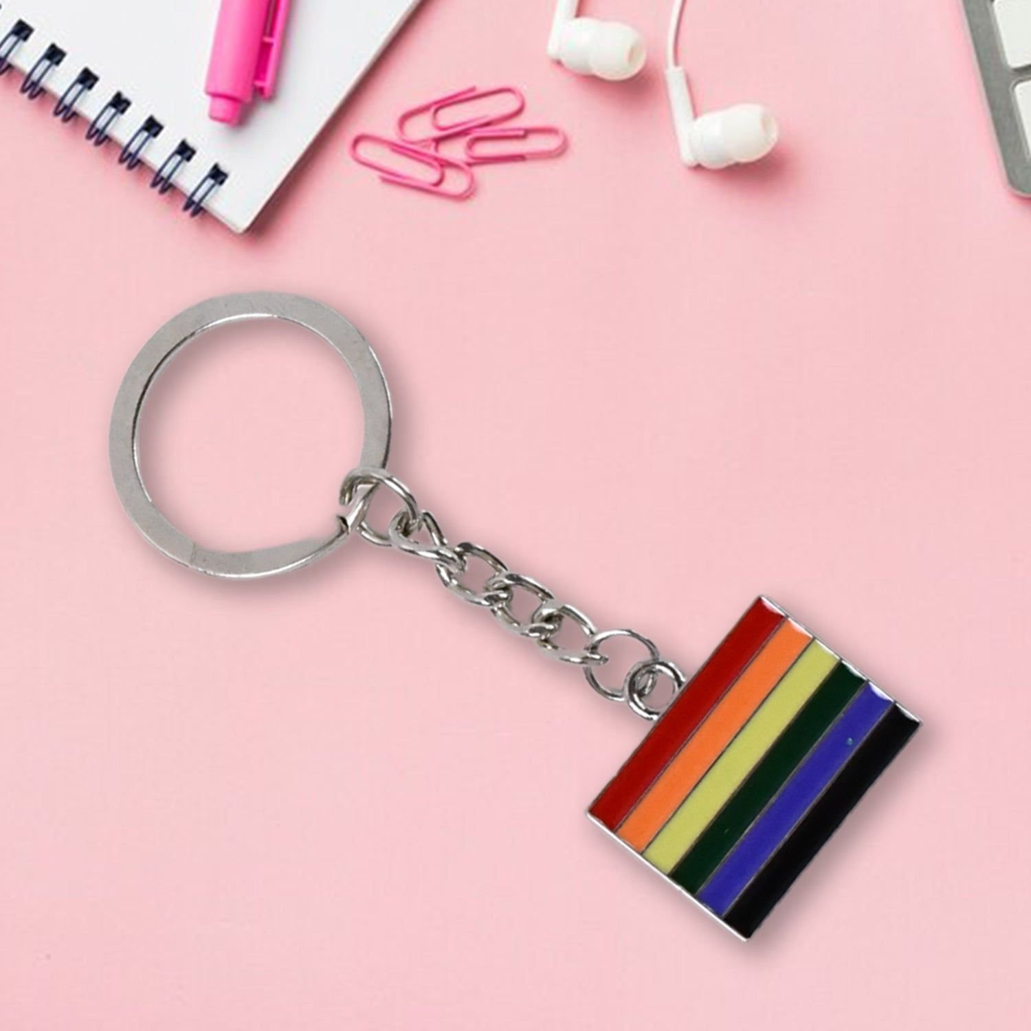 Rainbow Design Metal Keyring Key Chain (1 Pc Mix Design) - Image 4