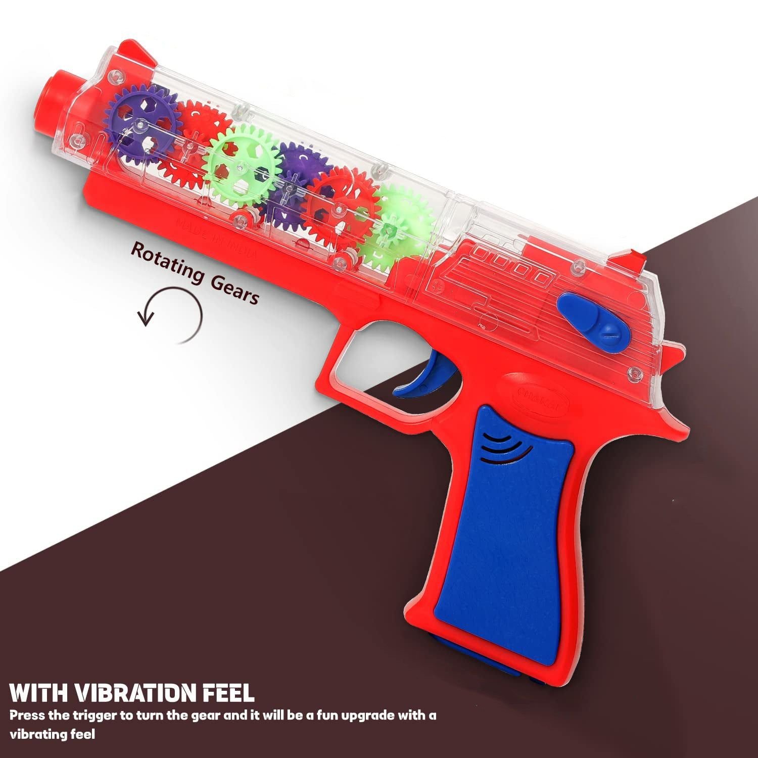 Plastic Gear Simulation Laser Toy Gun – 3D Lights, Music & Rotating Gear (1 Pc, 3+ Years) - Image 3