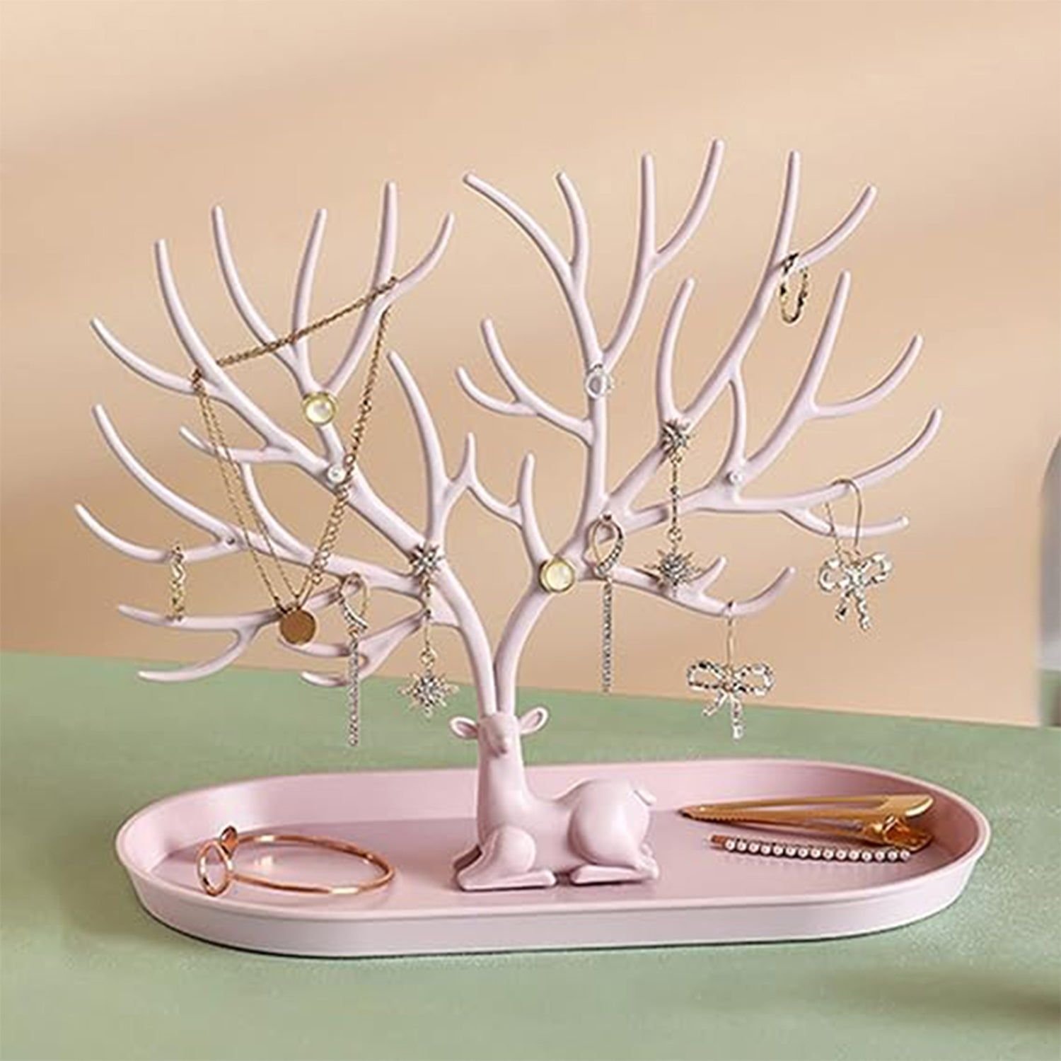 Plastic Jeweller Organizer Earring Holder and Necklace Rack With Drawer (1 Pc) - Image 3