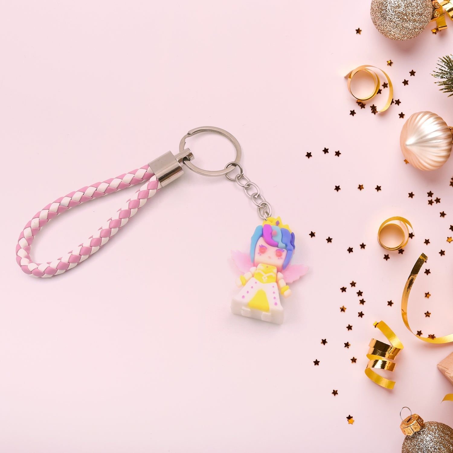 Cute Keychain With Card Gift - Keychain Accessories Key Chain Backpack Charms Car Keys Keychain for Kids Girls, Unicorn Toy and Charm Key- Chain for Bag / Door Key- Ring / car Key- Ring / Party Favor (Mix Color & Design 1 Pc ) - Image 5