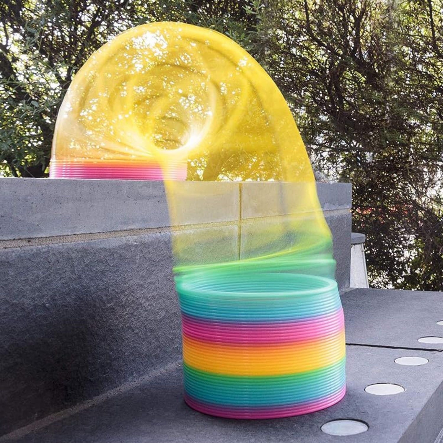 Rainbow Slinky Spring Toy – Compact, Portable Fun Toy for Kids & Adults, Great for Birthdays (1 Pc) - Image 3