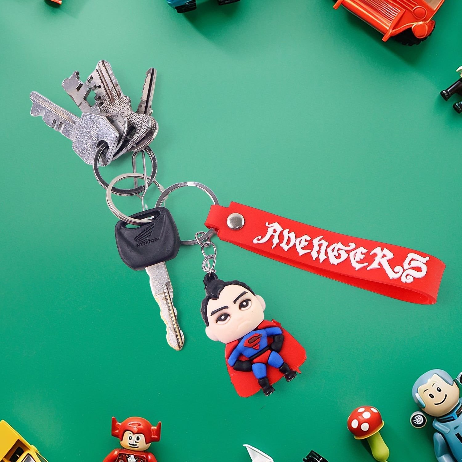 Cute Cartoon Silicone 3D Key Chain with Metal Hook & Strap (Pack of 1) - Image 6