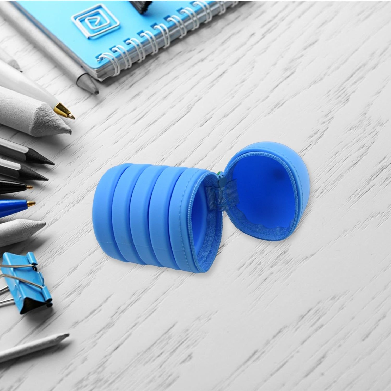 Silicone Telescopic Pencil Case – Large Capacity, Zipper Closure, Perfect for School & Office - Image 6