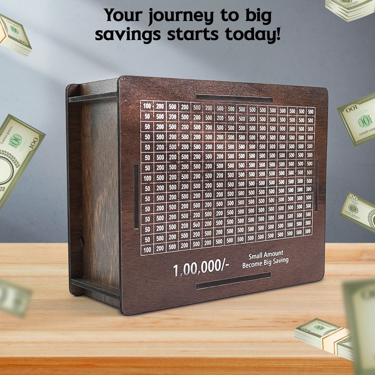 Wooden Money / Piggy Bank, Money Box (1 Pc / 1 Emoji Pan) - Image 2