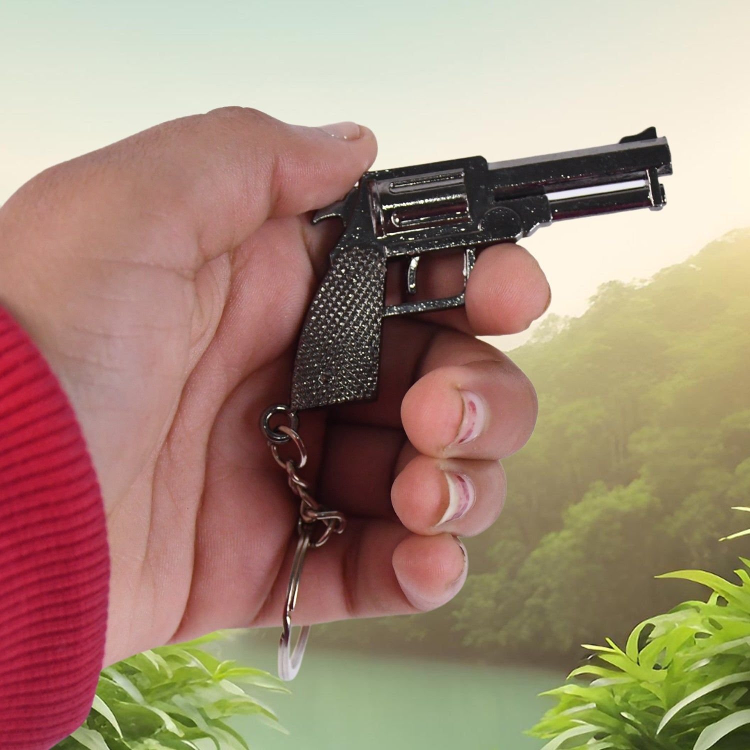 Gun Keychain Metal Weapon Key Rings Pendant for Men, Birthday Gifts (1 Pc / Mix Design) - Image 4