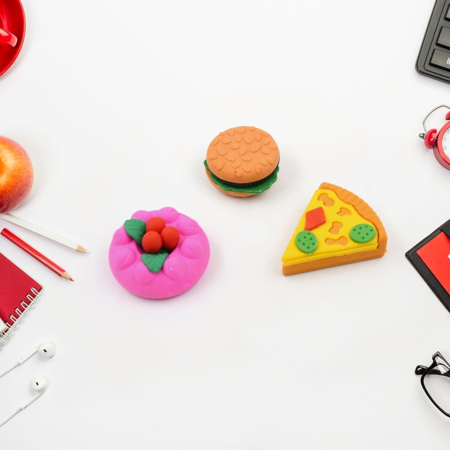 3D Food-Shaped Colorful Eraser Set – Cute Novelty Mini Erasers for Kids (5 Pc Set) - Image 6