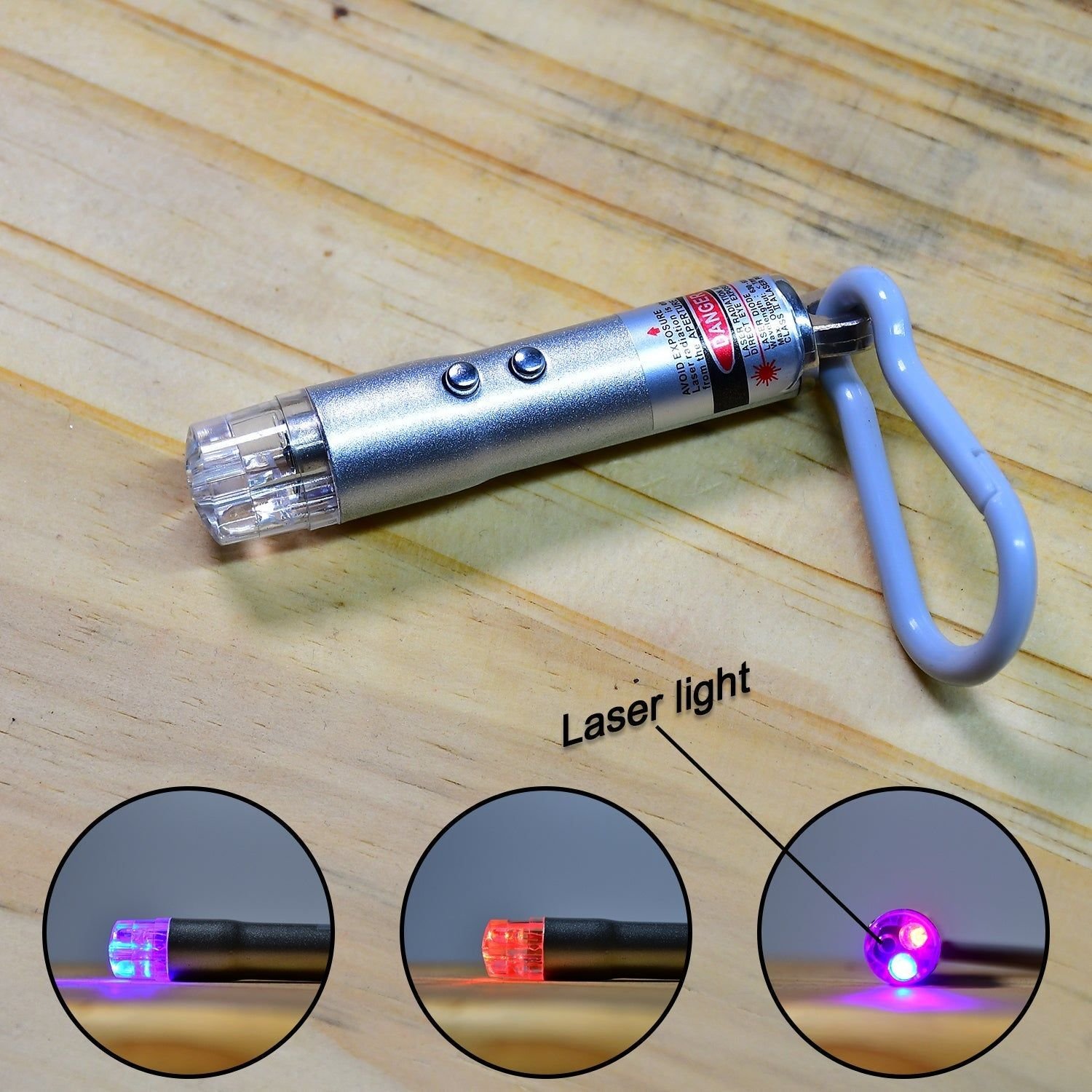 3 in1 Laser Light, LED Flashlight + Torch Keychain + Laser Pointer - Image 7