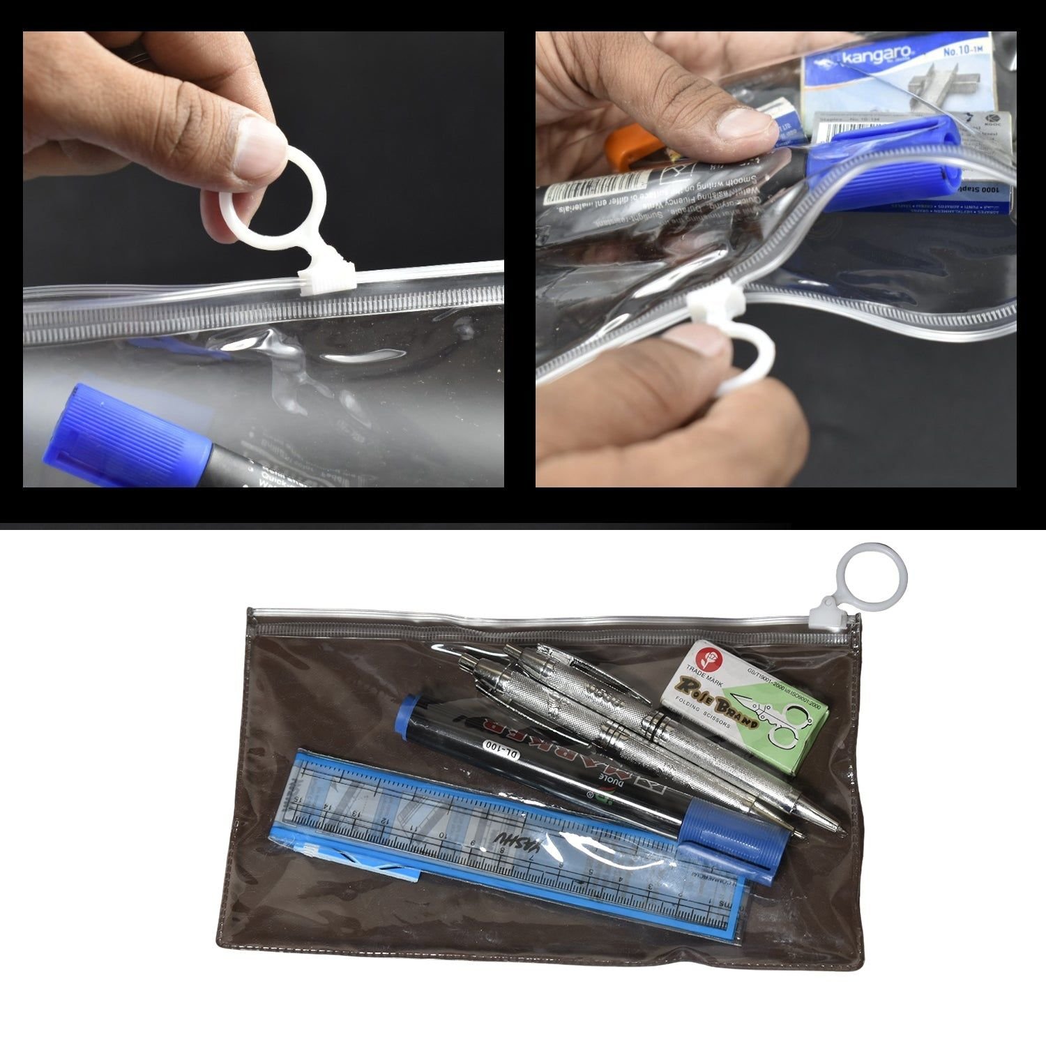 6-Pcs Combo Zipper Pouch scissor Ruler Pen And Marker Used While Studying By Teachers And Students In Schools And Colleges Etc. - Image 6