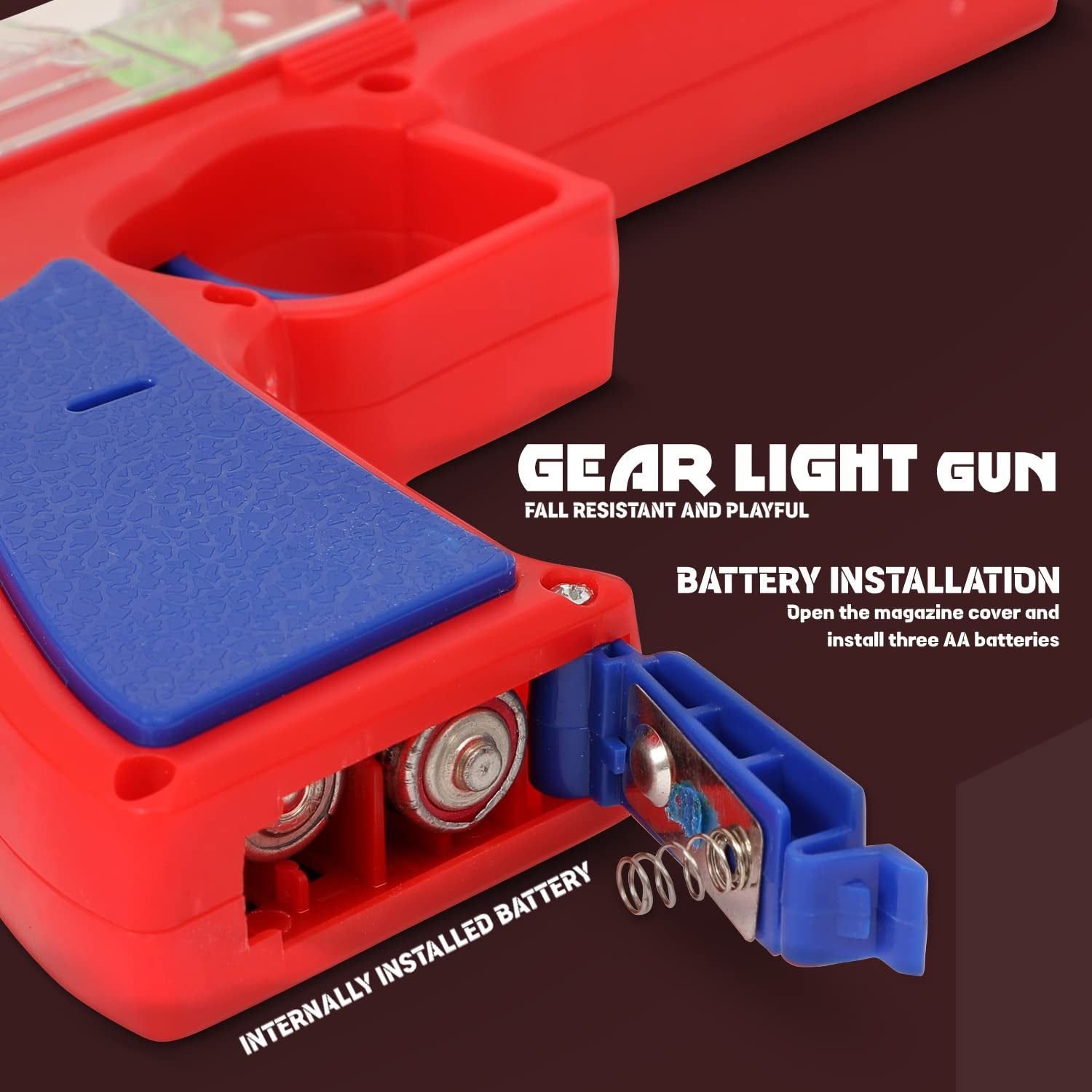 Plastic Gear Simulation Laser Toy Gun – 3D Lights, Music & Rotating Gear (1 Pc, 3+ Years) - Image 4