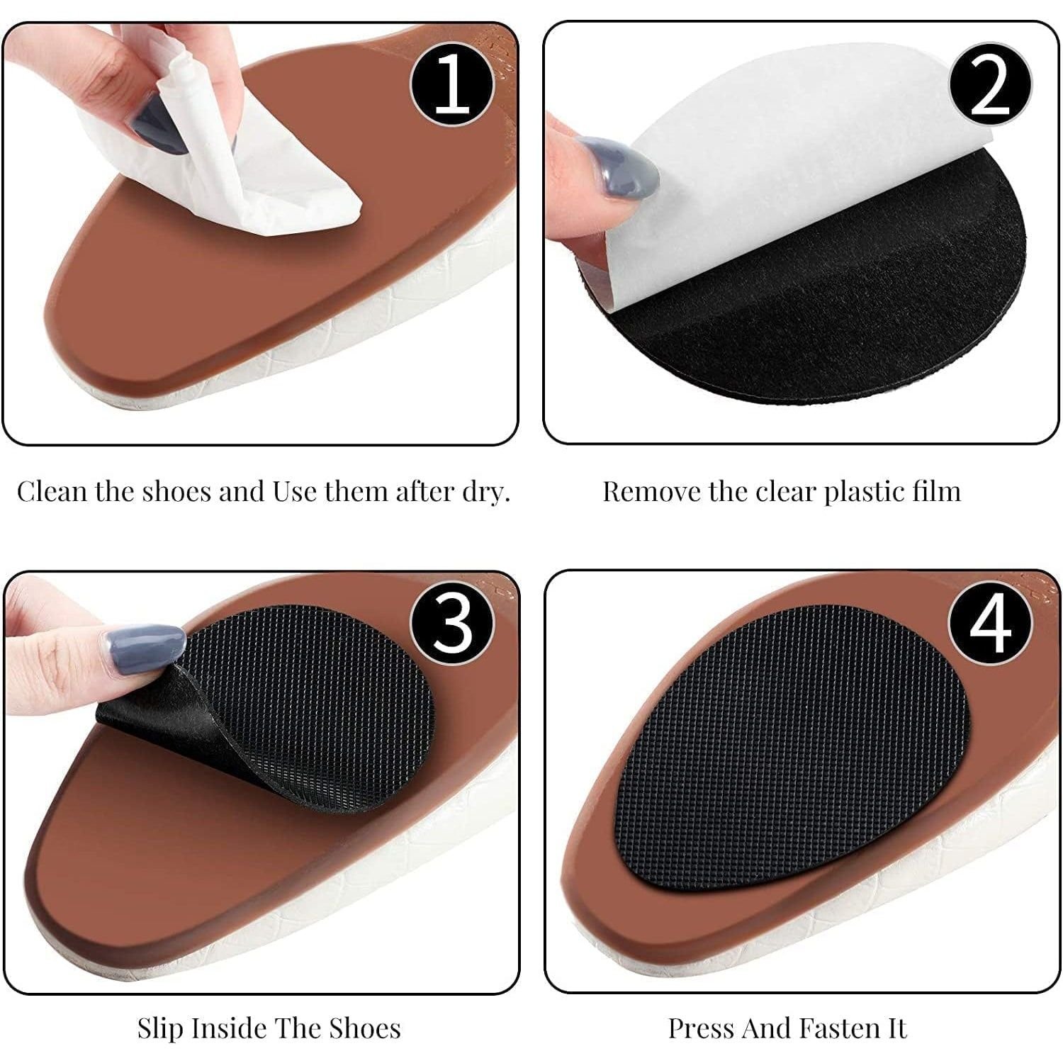 Non-Slip Shoe Pads, Rubber Shoe Sole Protector Pads, Self-Adhesive Shoe Grips Pads Stickers Non Skid for Ladies Shoes, High Heels, Boots - Image 6