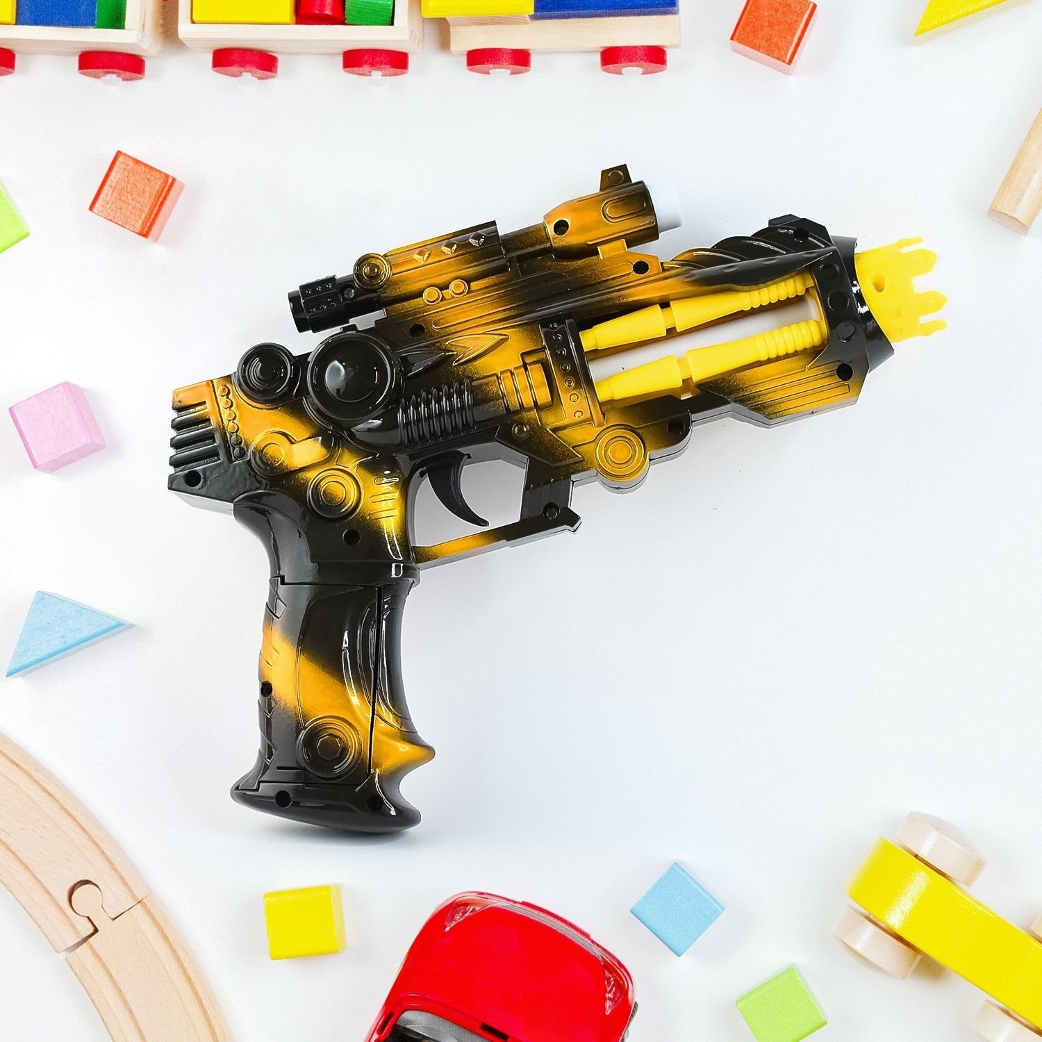 TTG LED Laser Gun Toy – Battery Operated Space Blaster with Flashing Lights & Sound (1 Set) - Image 3