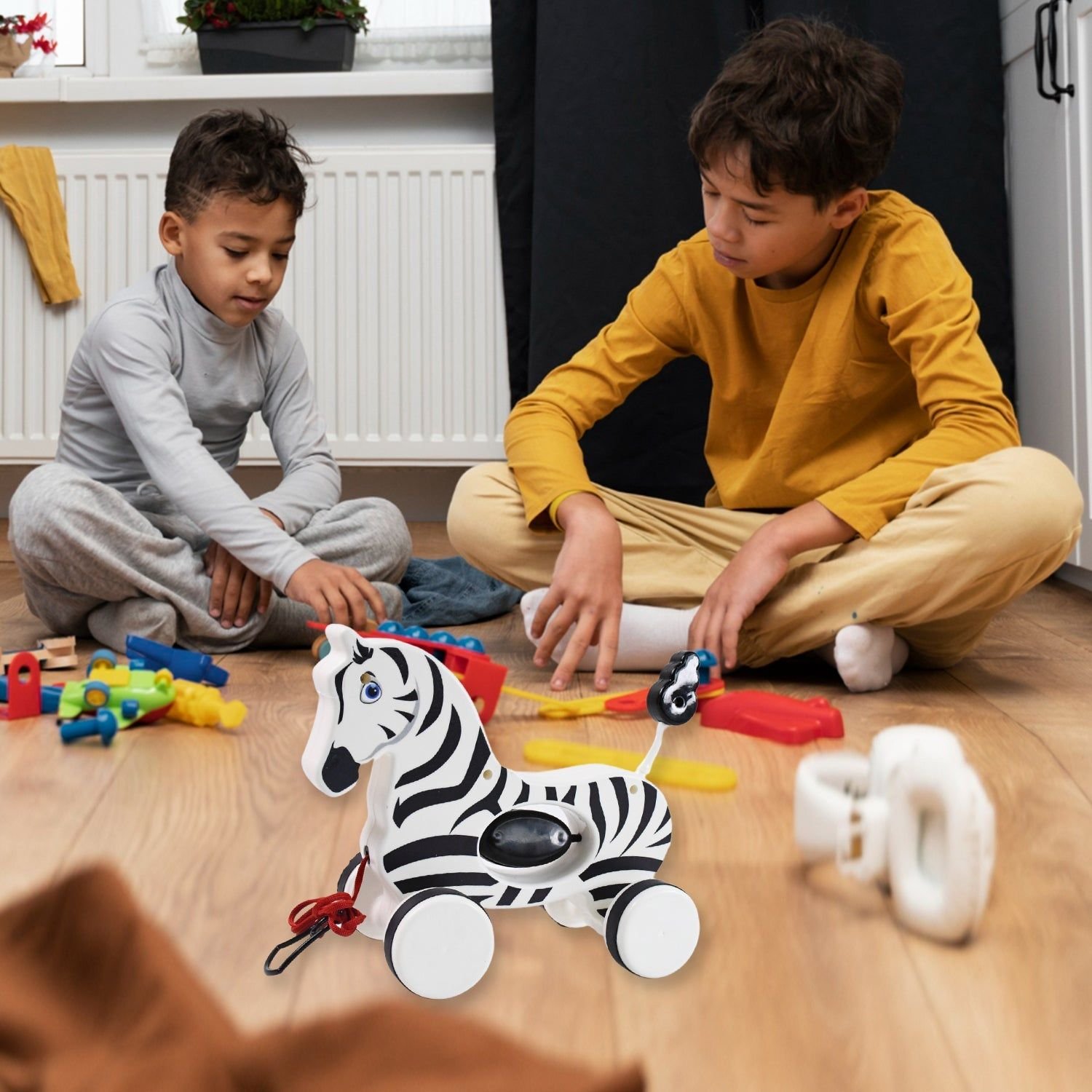 Zebra Pull Along Toy Baby Early Walking Pull Toy Rope Toy for Babies Walking Toy - Image 3
