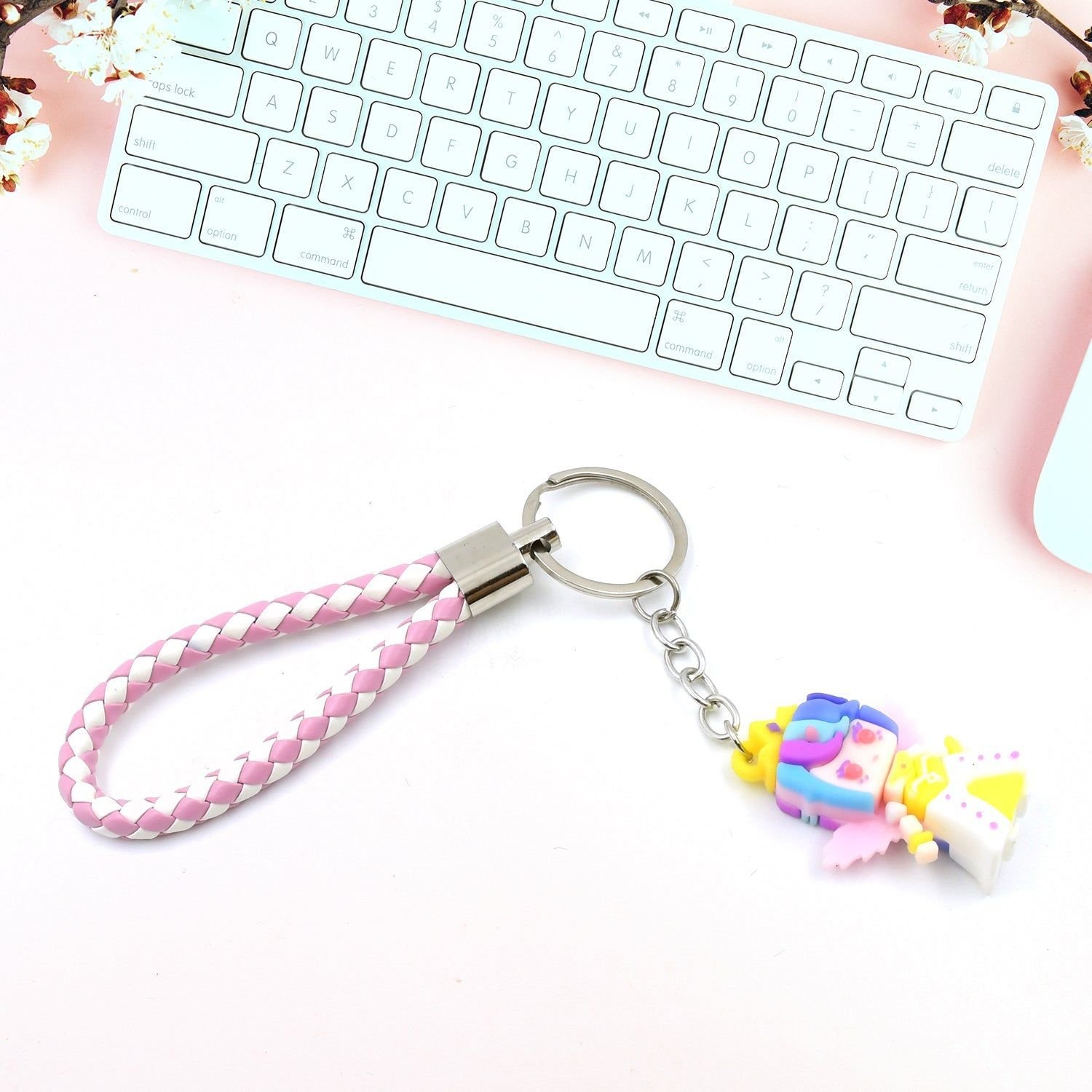 Cute Keychain With Card Gift - Keychain Accessories Key Chain Backpack Charms Car Keys Keychain for Kids Girls, Unicorn Toy and Charm Key- Chain for Bag / Door Key- Ring / car Key- Ring / Party Favor (Mix Color & Design 1 Pc ) - Image 6
