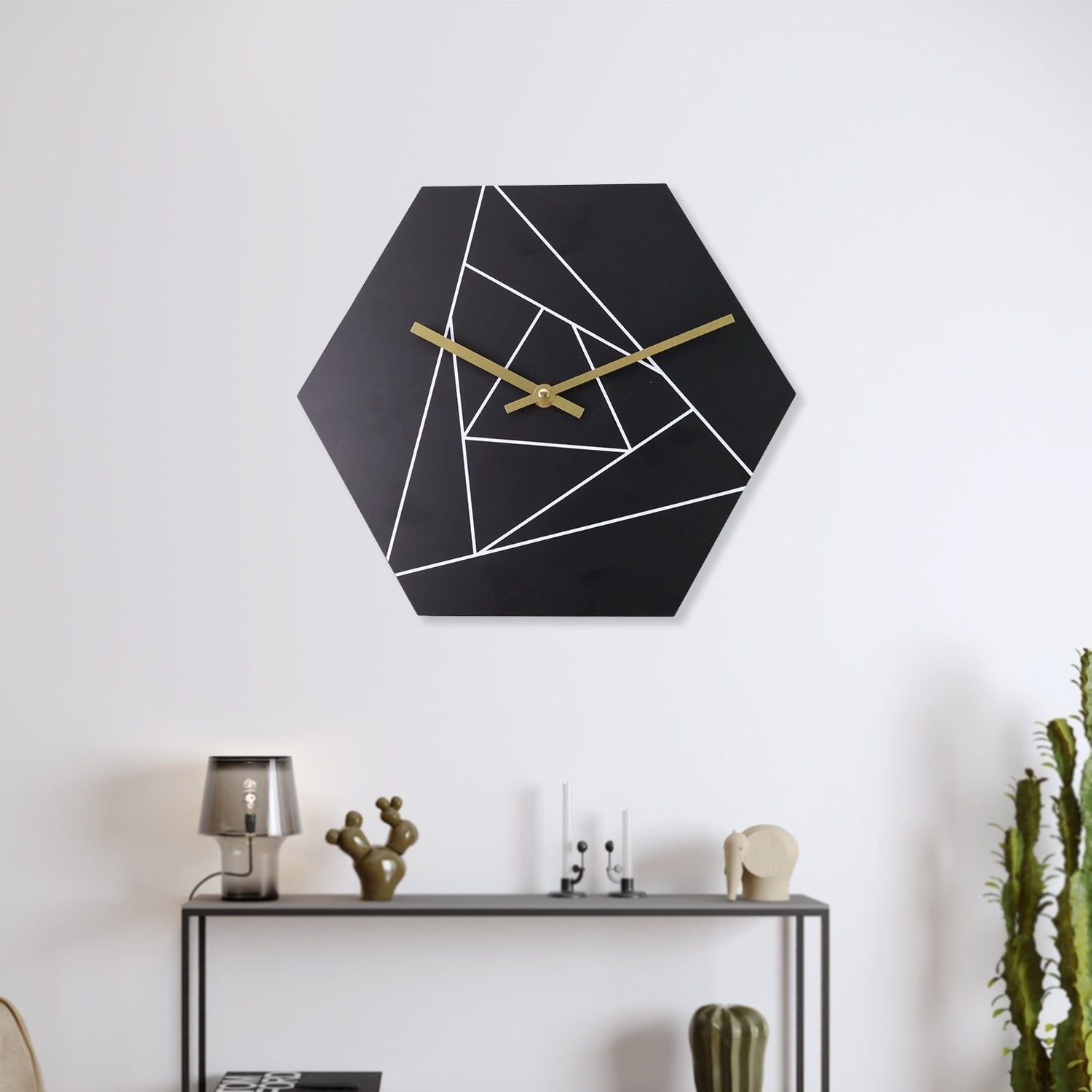 Modern Geometric Hexagon Wall Clock (1 Pc) - Image 6