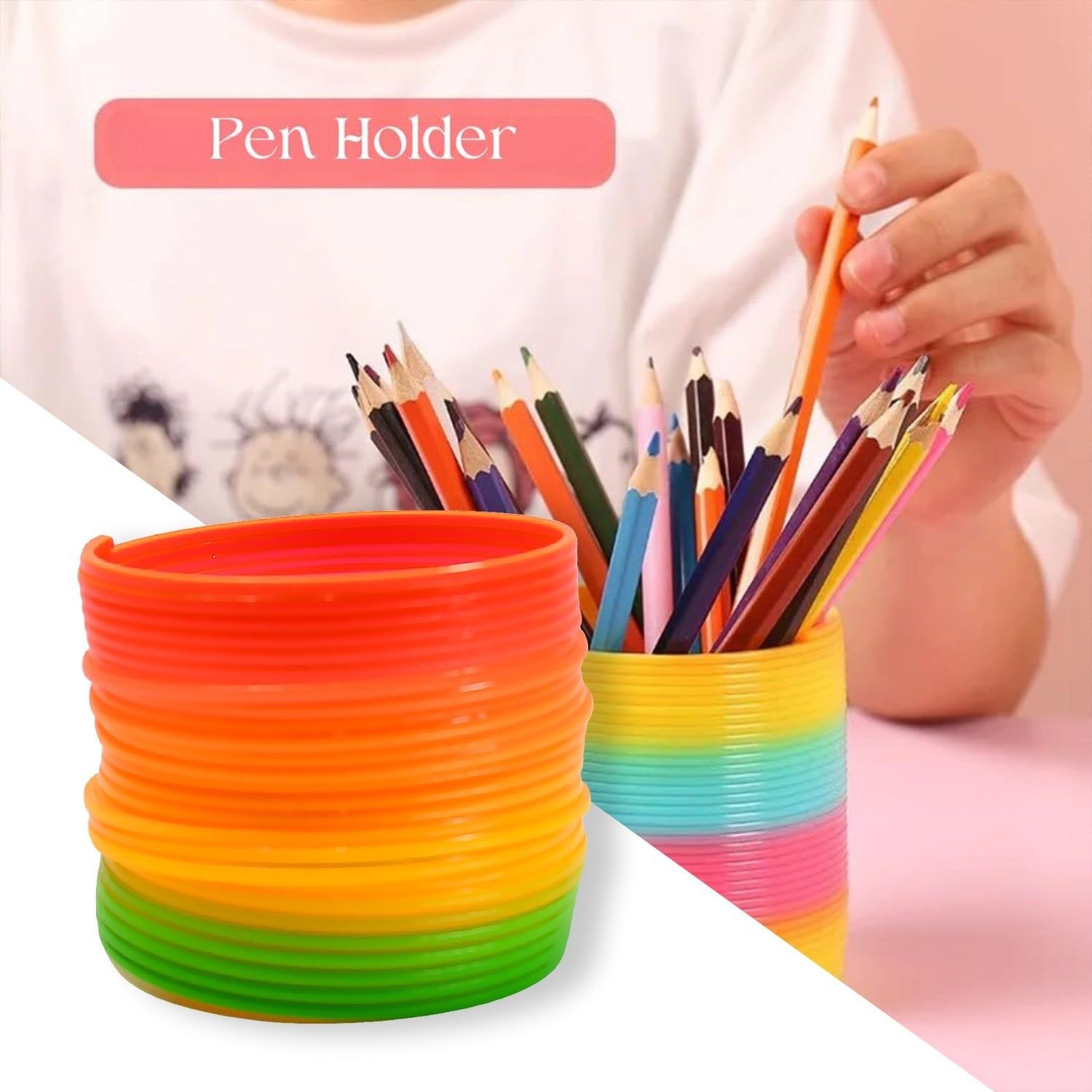 Rainbow Slinky Spring Toy – Compact, Portable Fun Toy for Kids & Adults, Great for Birthdays (1 Pc) - Image 5