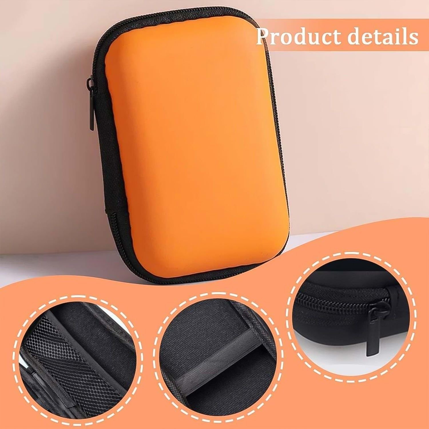 Premium Hard Shell Portable Storage Case with Zipper Closure (1 Pc) - Image 3