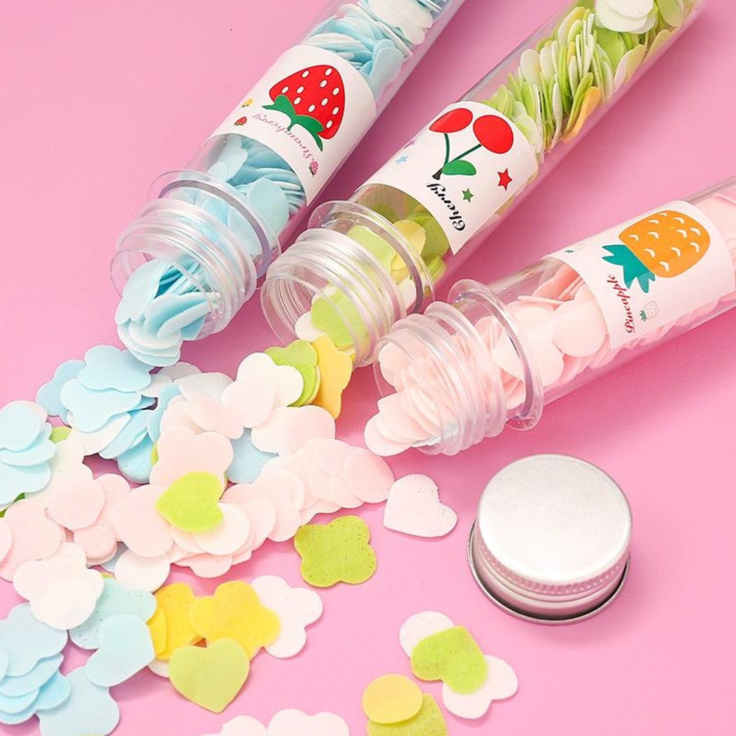 Portable Hand Washing Bath Flower Shape Paper Soap Strips In Test Tube Bottle - Image 6