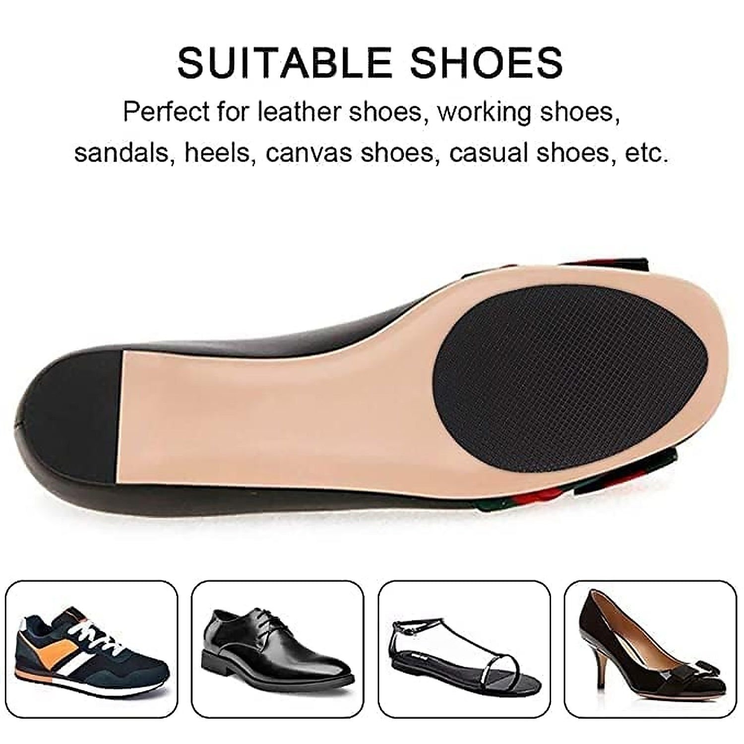 Non-Slip Shoe Pads, Rubber Shoe Sole Protector Pads, Self-Adhesive Shoe Grips Pads Stickers Non Skid for Ladies Shoes, High Heels, Boots - Image 7