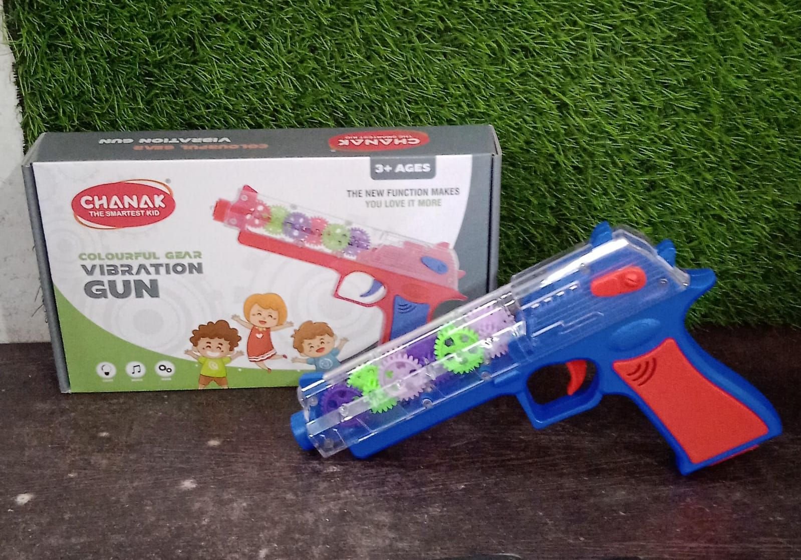 Plastic Gear Simulation Laser Toy Gun – 3D Lights, Music & Rotating Gear (1 Pc, 3+ Years) - Image 7