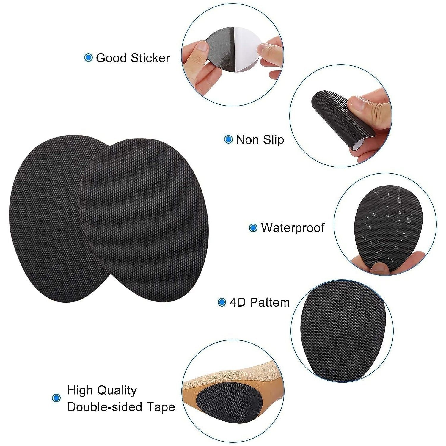 Non-Slip Shoe Pads, Rubber Shoe Sole Protector Pads, Self-Adhesive Shoe Grips Pads Stickers Non Skid for Ladies Shoes, High Heels, Boots - Image 8