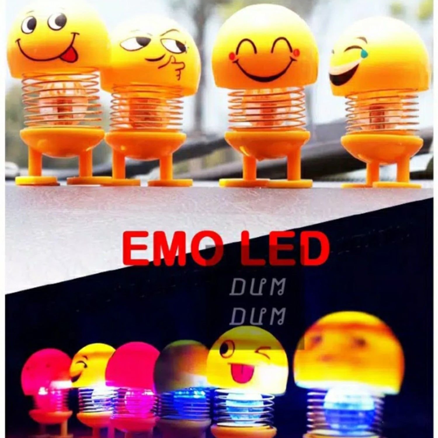 Emoji Shake Car Dashboard Doll Dance for Car interior Decoration With LED Light - Image 5