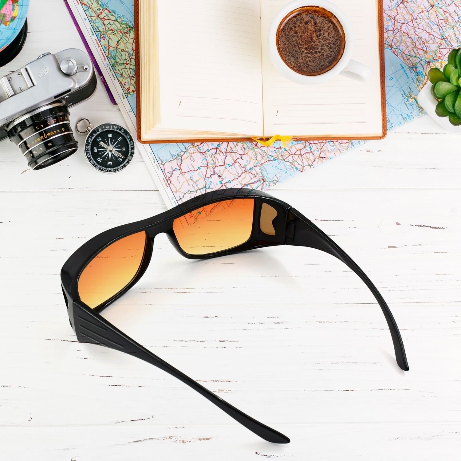 Protect Sunglasses | Clear Vision Glasses for Driving Car & Bike Riding Yellow/Black Glasses for Men and Women - Image 7