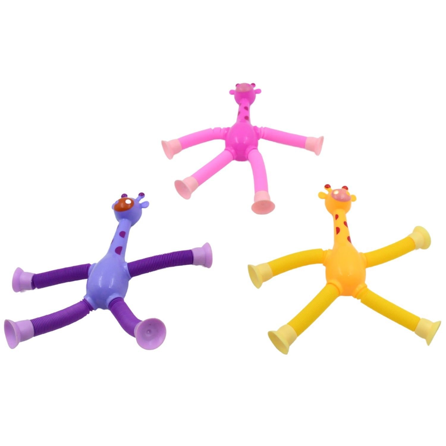 LED Telescopic Suction Cup Giraffe Toy, Tubes Fidget Toys, Shape Changing Telescopic Sensory Tubes Fidget Tubes Sensory Toys Suction Toy, Funny Gift (3 Pcs Set) - Image 4