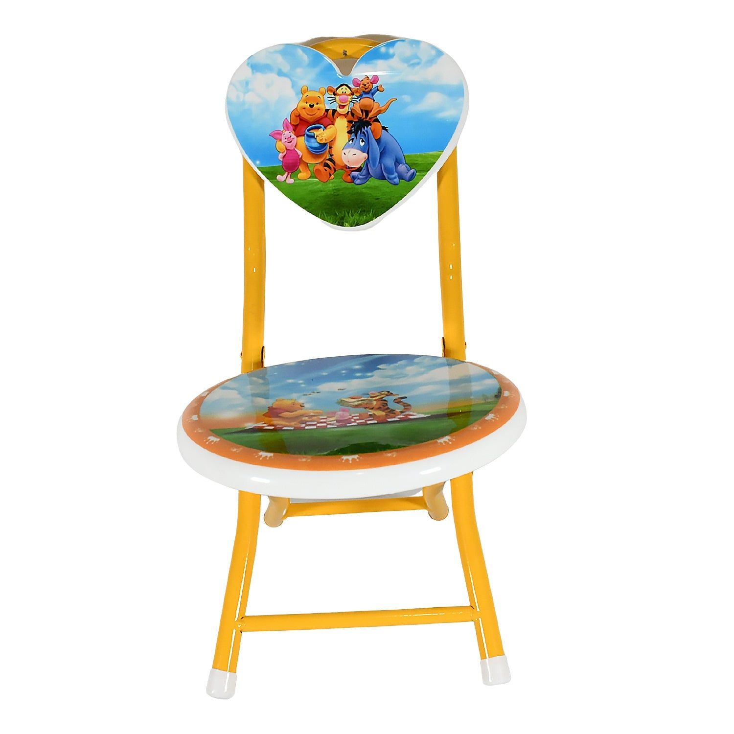 Heart Shape Kids Chair Cartoon Printed Foldable Kids / Children Folding Chair for Playrooms, Schools, Daycares, and Home. Metal and Fibre Body Picnic Beach Camping Chair (1 Pc) - Image 4