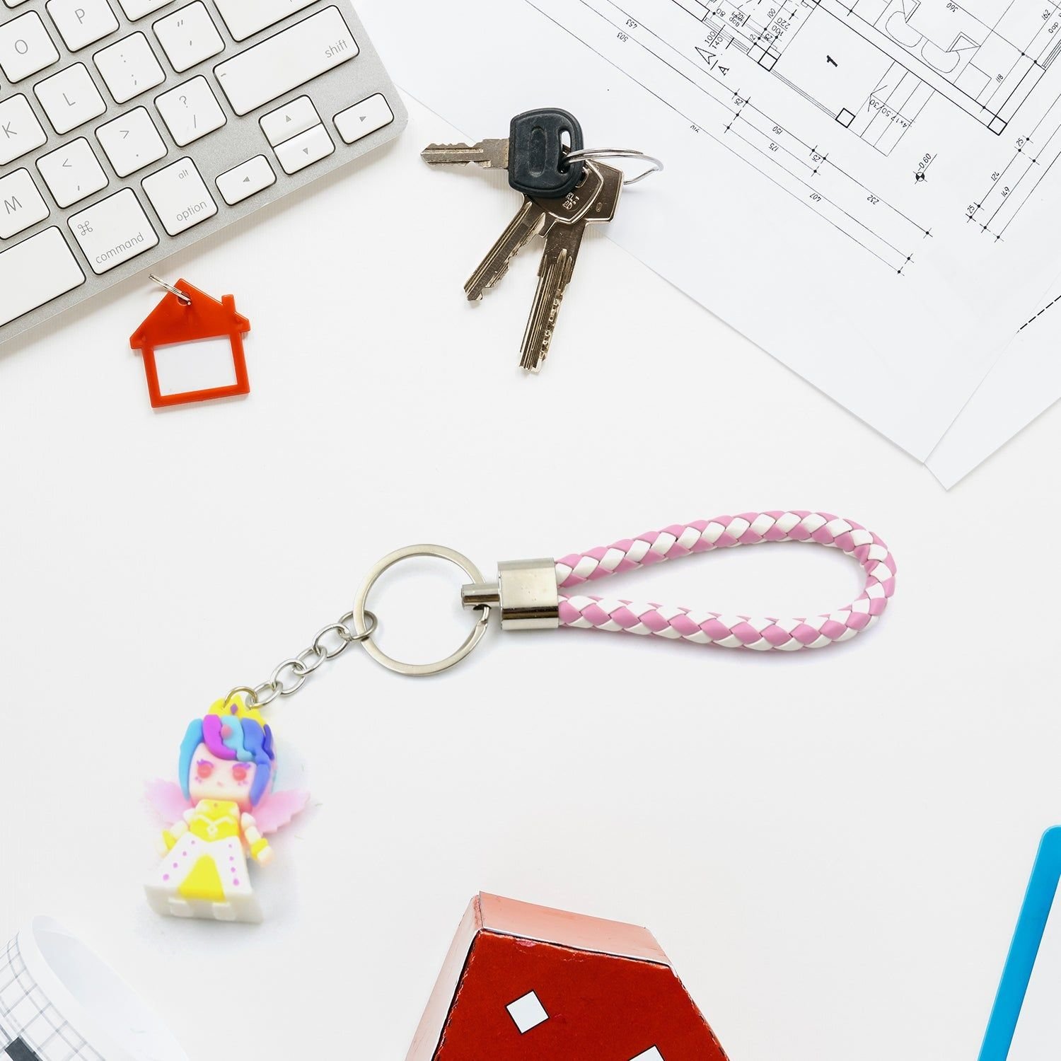 Cute Keychain With Card Gift - Keychain Accessories Key Chain Backpack Charms Car Keys Keychain for Kids Girls, Unicorn Toy and Charm Key- Chain for Bag / Door Key- Ring / car Key- Ring / Party Favor (Mix Color & Design 1 Pc ) - Image 3