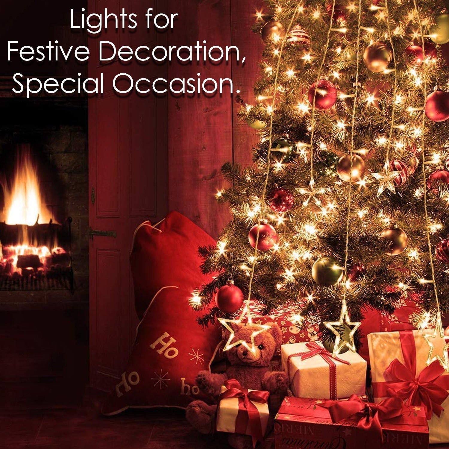 12 Stars Curtain String Lights, Window Curtain Lights with 8 Flashing Modes Decoration for Festivals-11 - Image 7