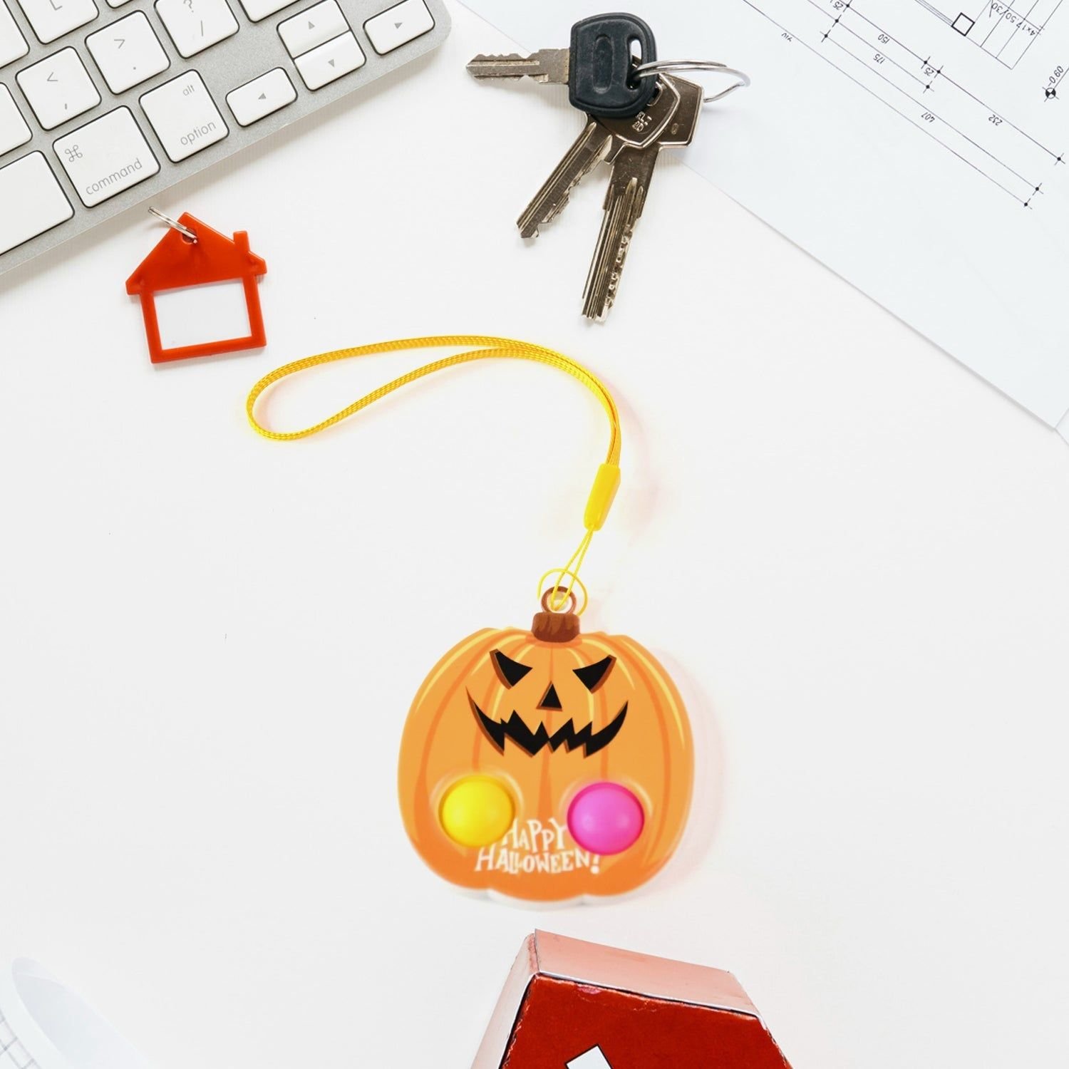 Silicone Push Bubble Fidget Keychain Toy (1 Pc) - Image 4