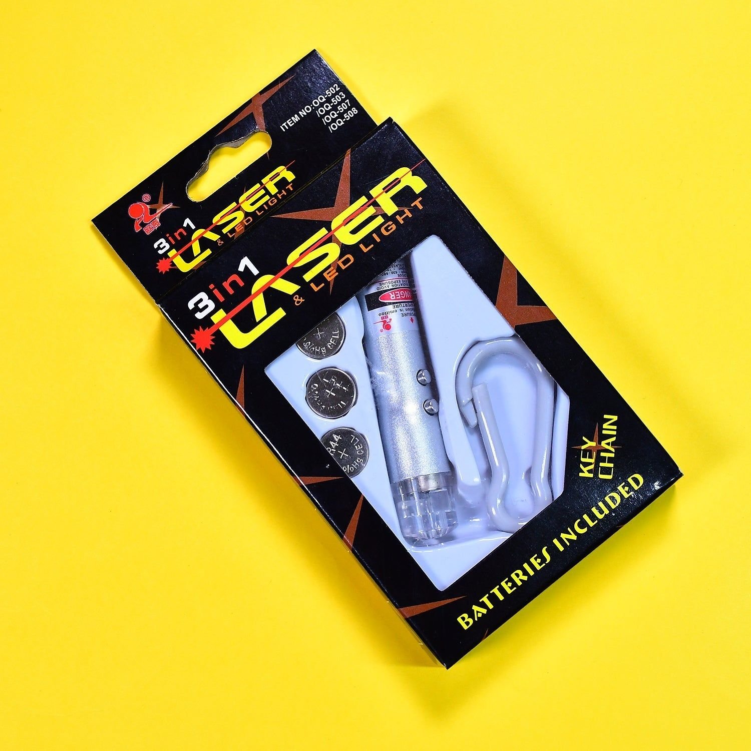 3 in1 Laser Light, LED Flashlight + Torch Keychain + Laser Pointer - Image 3
