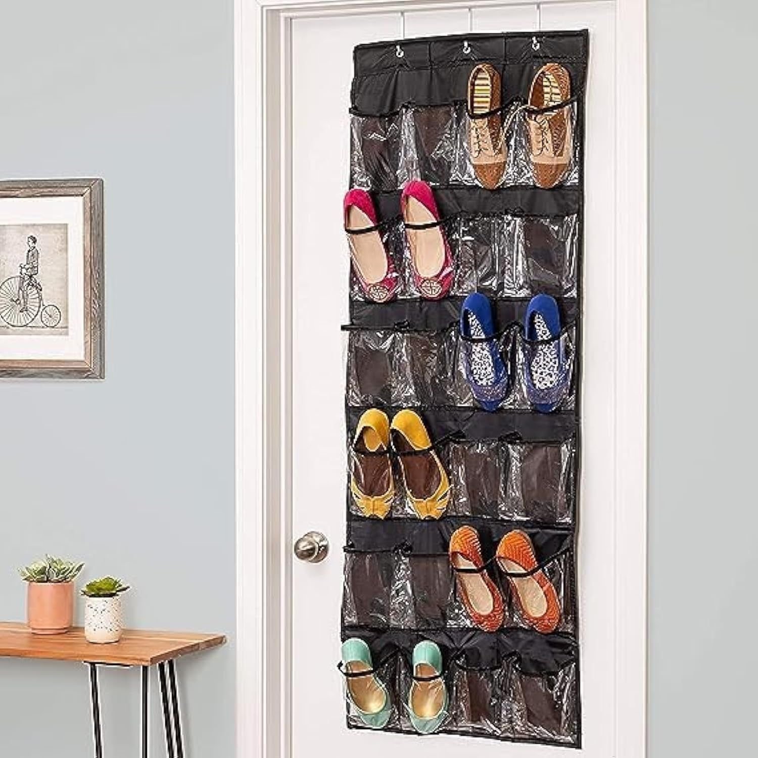 24 Grid Over the Door Shoe Organizer Rack Hanging Storage Space Saver (1 Pc) - Image 3