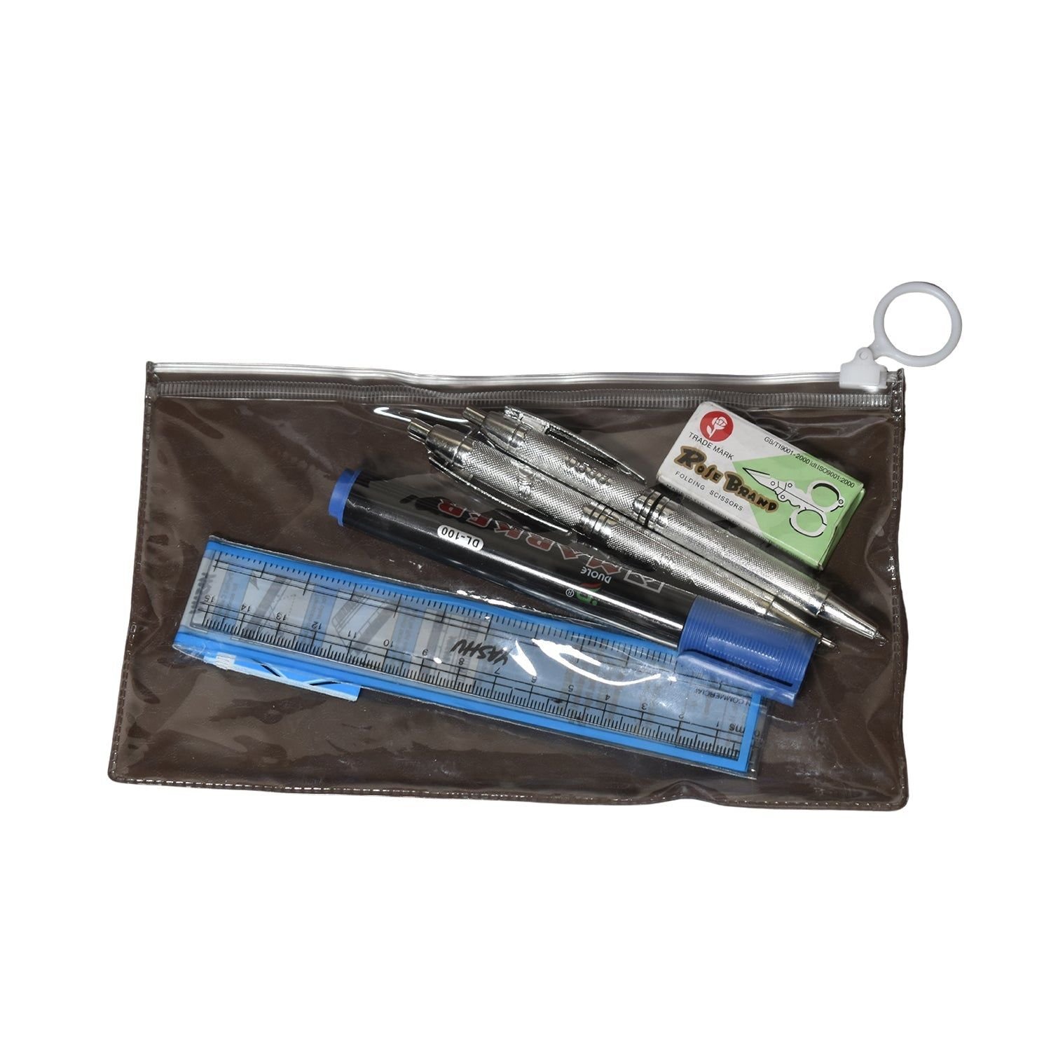 6-Pcs Combo Zipper Pouch scissor Ruler Pen And Marker Used While Studying By Teachers And Students In Schools And Colleges Etc. - Image 4