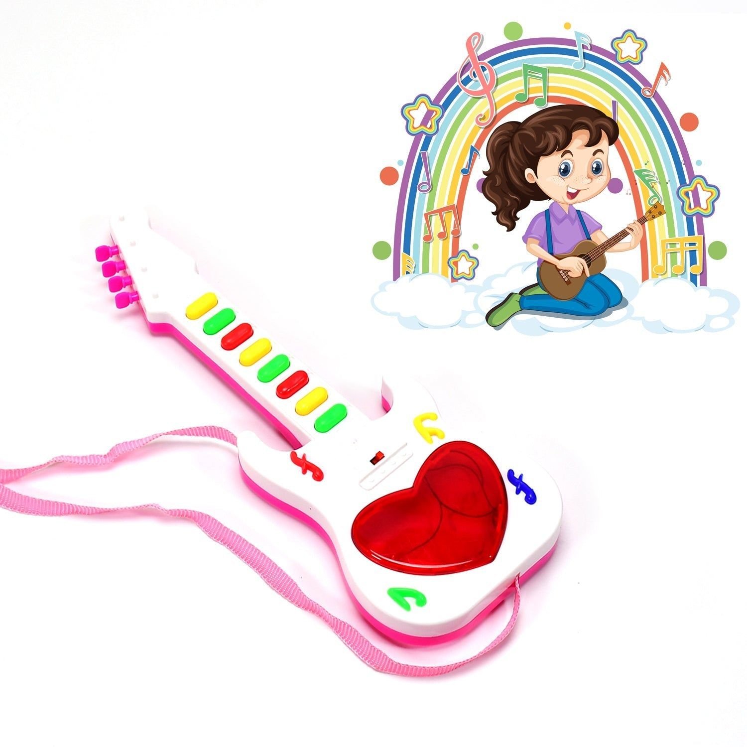 Battery Operated Musical Instruments Mini Guitar Toys and Light for 3+Years Old Kids. - Image 3