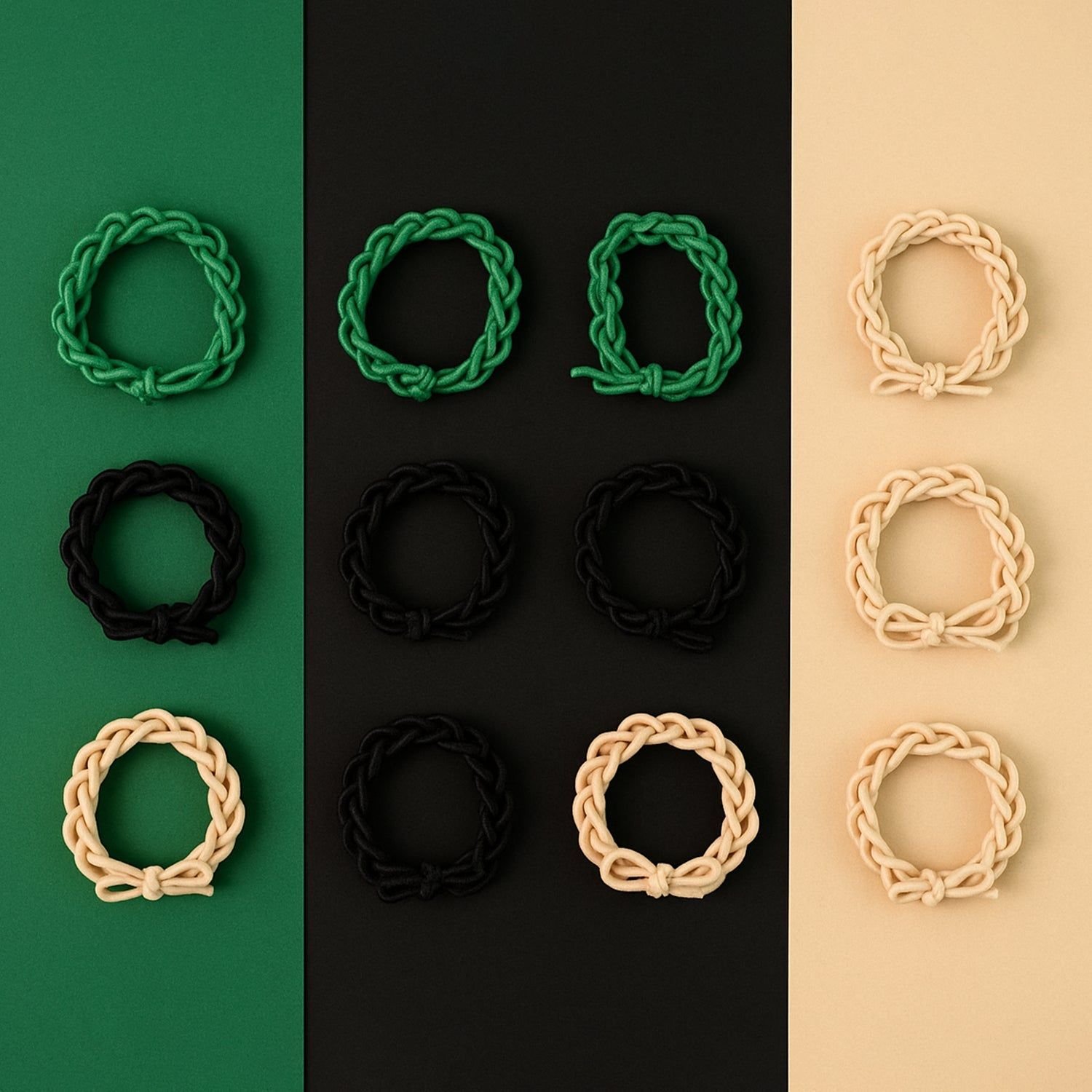 Braided Elastic Hair Bands Set (12 Pc) - Image 3
