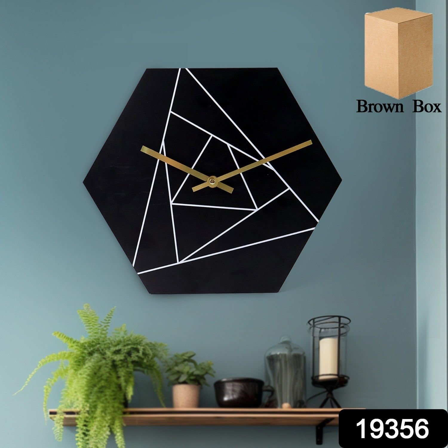 Modern Geometric Hexagon Wall Clock (1 Pc) - Image 2