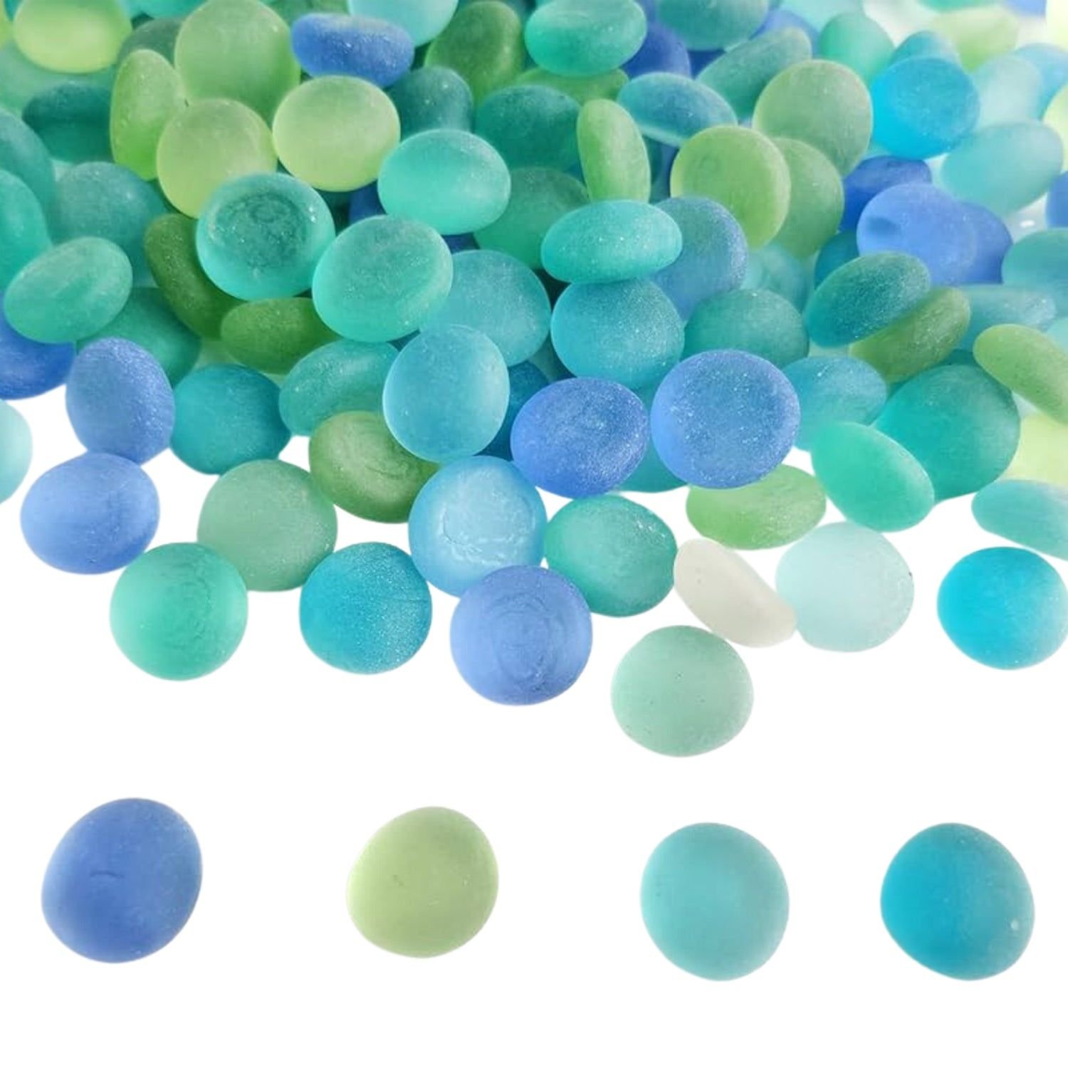 Glass Gem Stone, Flat Round Marbles Pebbles for Vase Fillers, Attractive pebbles for Aquarium Fish Tank. - Image 5
