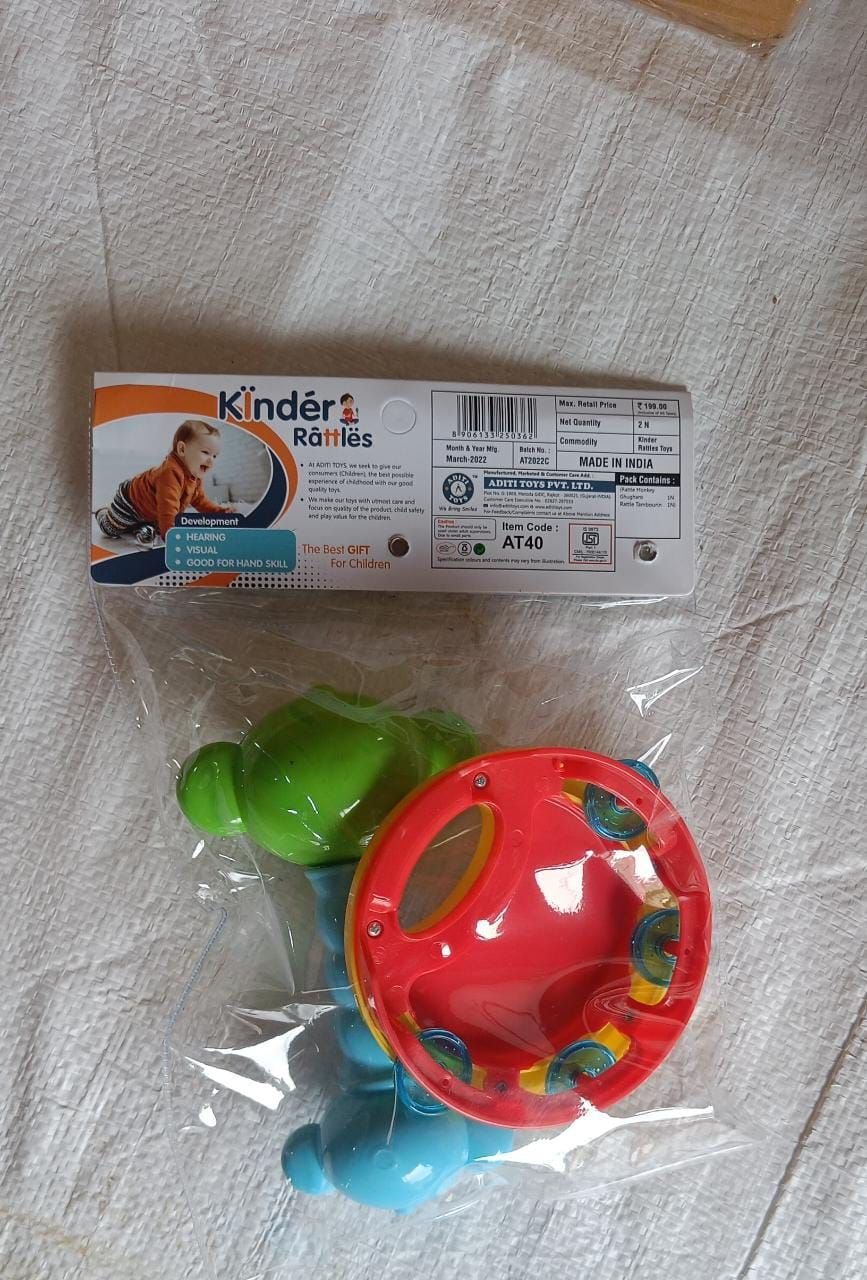AT40 2Pc Rattles Baby Toy and game for kids and babies for playing and enjoying purposes. - Image 3