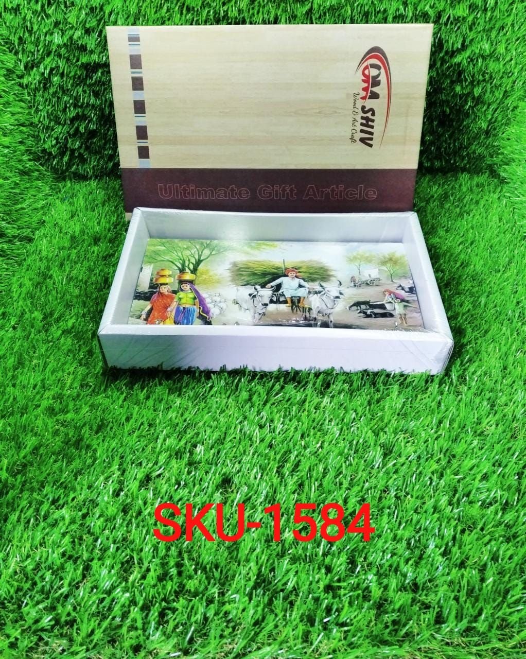 Decorative Wooden Landscape Art with Hooks for Wall Hanging - Image 3