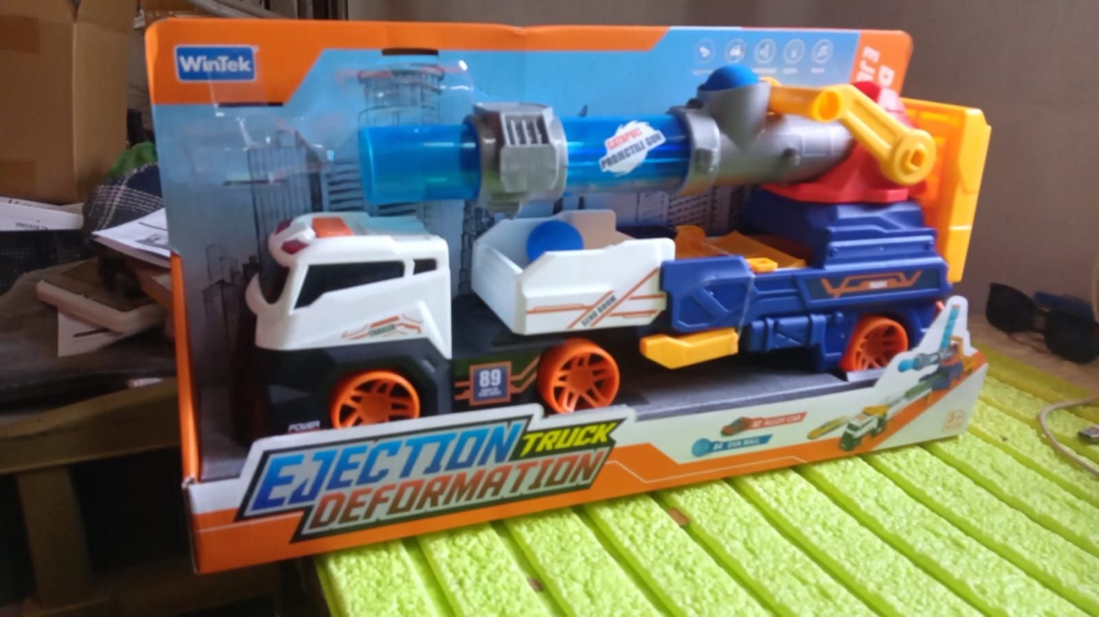 Large Truck Toys Include 2 Racing Cars+4 Ball, with Light & Sounds (Battery Not Included) - Image 7