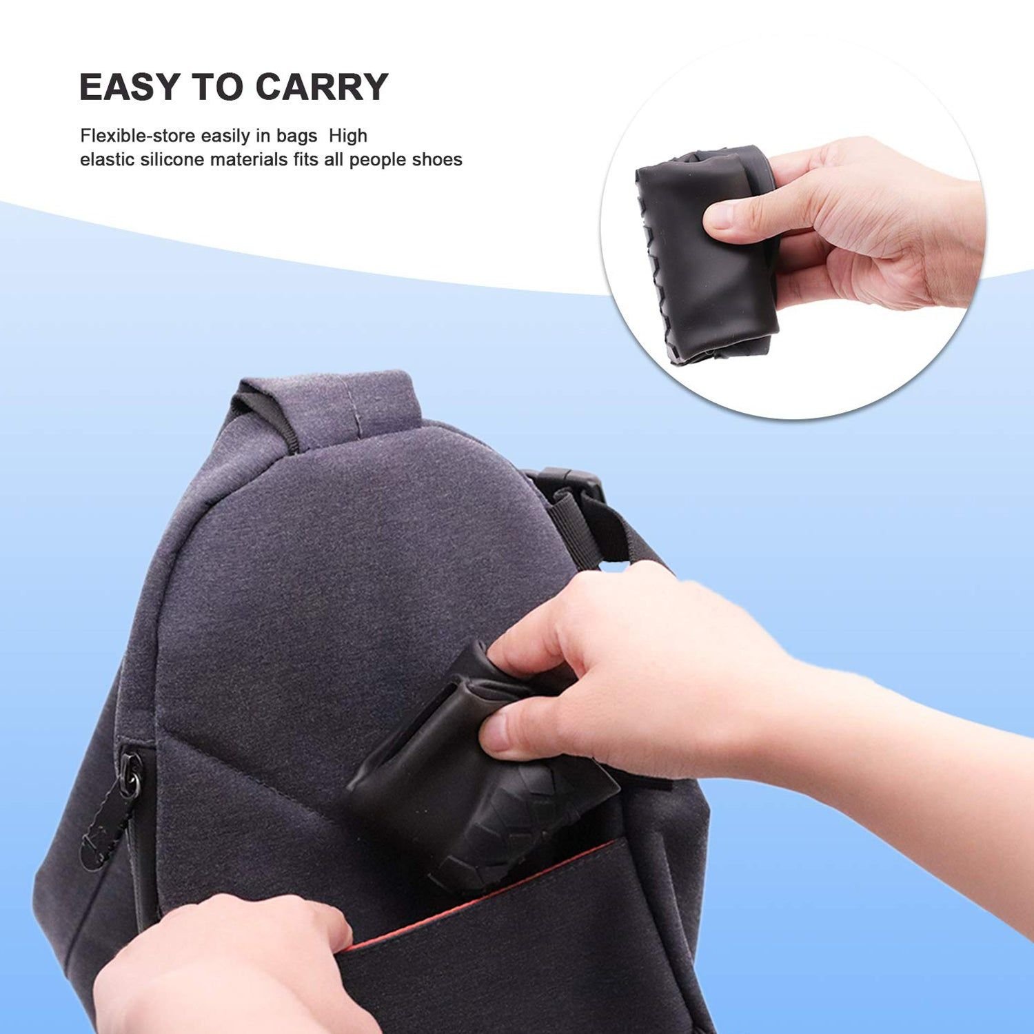 Non-Slip Silicone Rain Reusable Anti skid Waterproof Fordable Boot Shoe Cover ( Large ) - Image 5