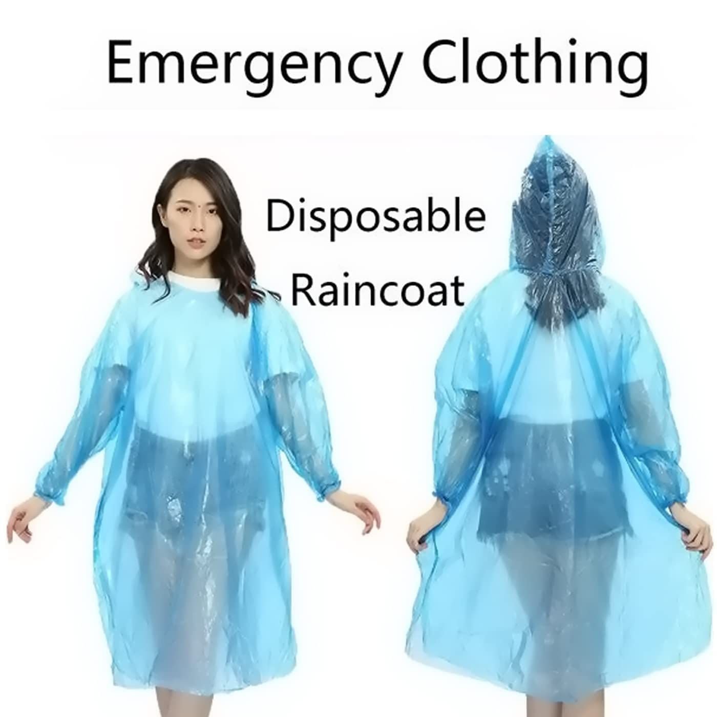Portable Adult Rain Coat, Raincoat Waterproof Button Cardigan Portable Raincoat Adult Outdoor Traveling Plastic Material Raincoat/Rain wear/Rain Suit for Outdoor Accessory (1pc) - Image 3