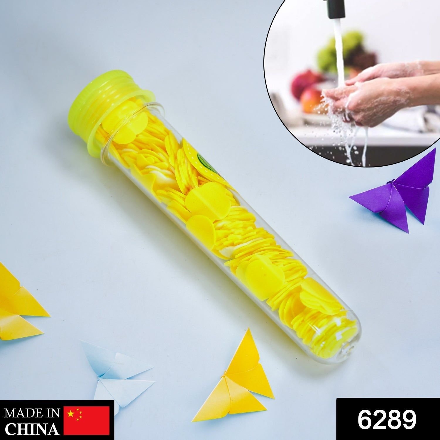Portable Hand Washing Bath Flower Shape Paper Soap Strips In Test Tube Bottle - Image 2