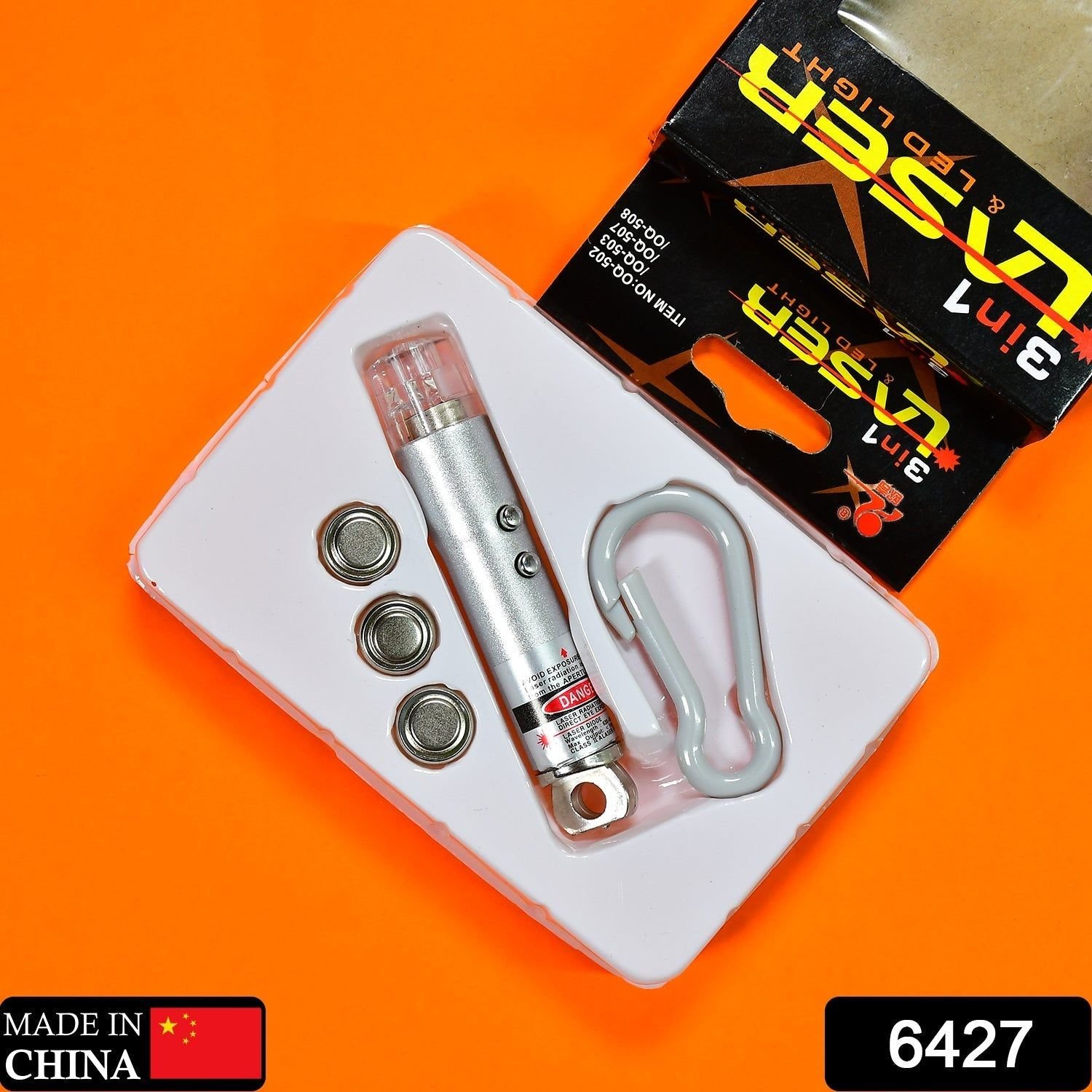 3 in1 Laser Light, LED Flashlight + Torch Keychain + Laser Pointer - Image 2